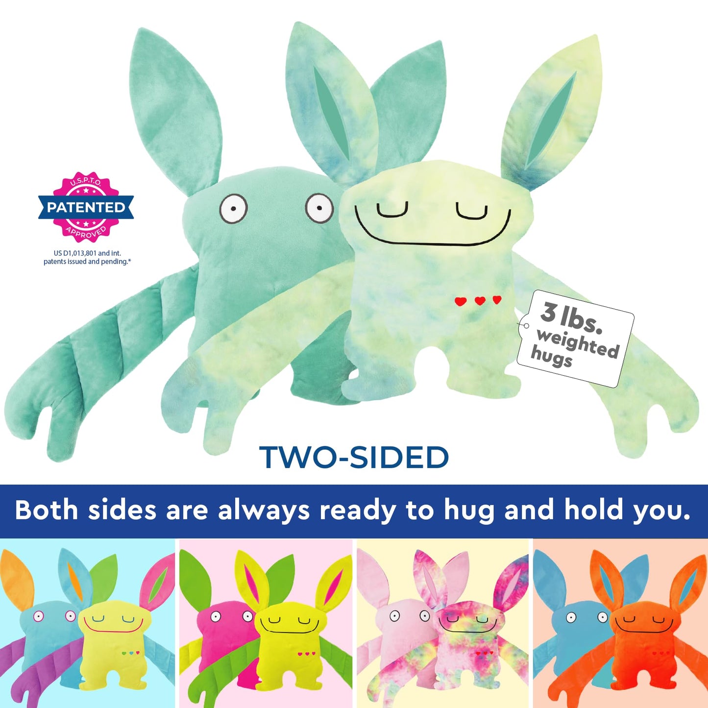 Bumpas Weighted Plush Toy - Calming Stuffed Animal, Realistic Hug, Machine Washable - Ages 3+