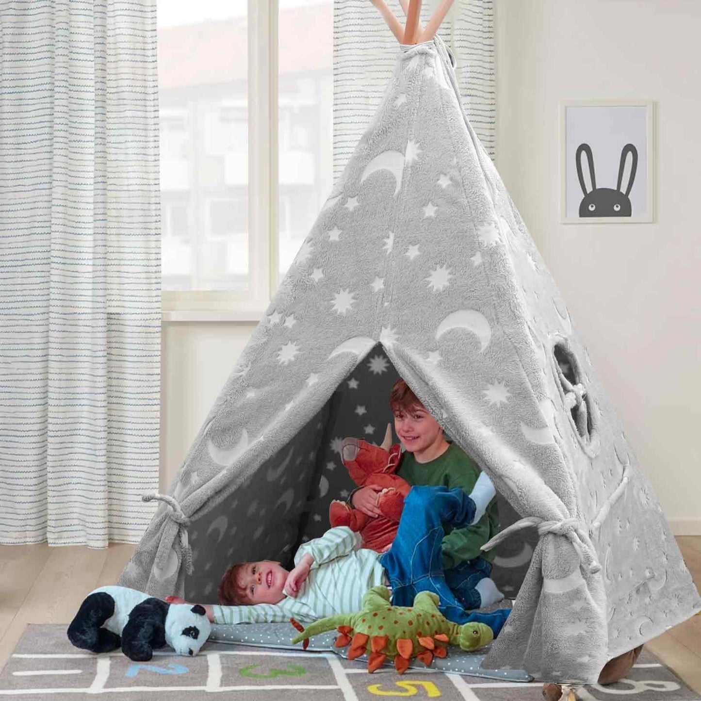Teepee Tent for Kids,Portable Kids Play Tents,Indoor Glow Play Tent