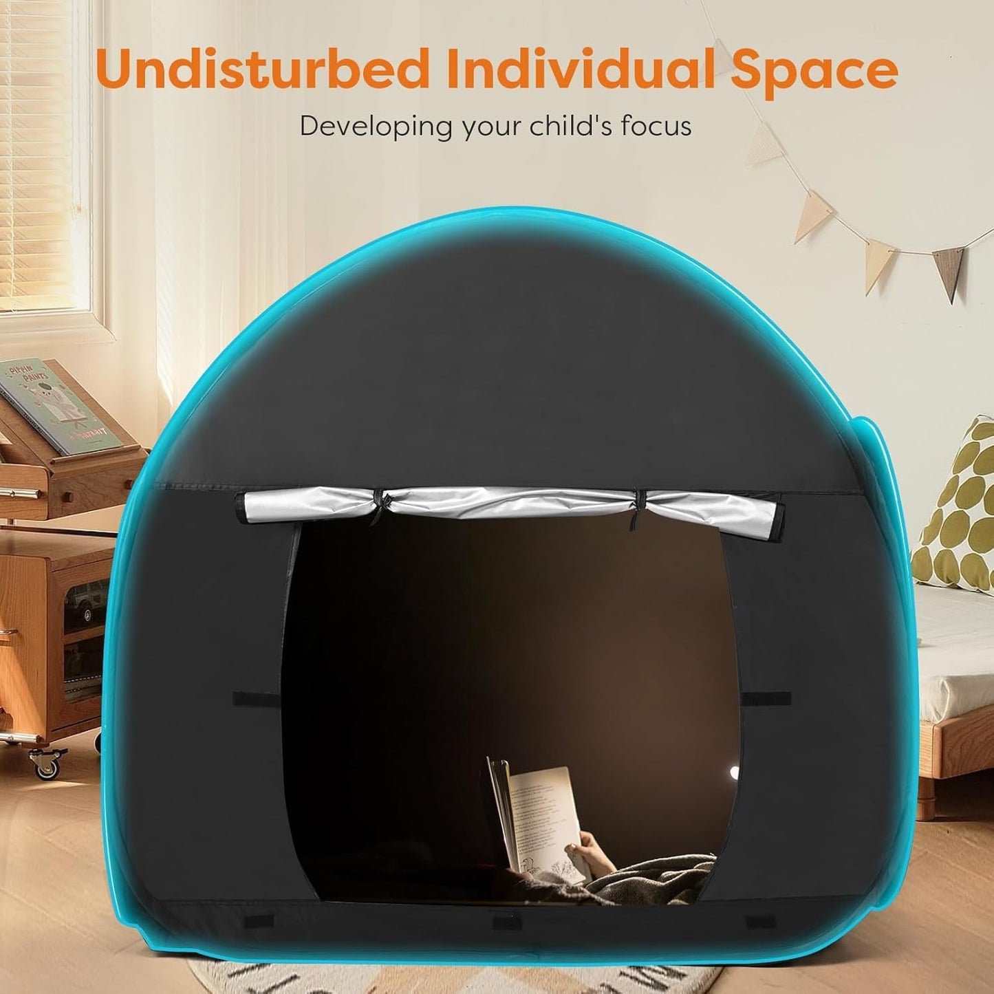 Large Sensory Tent for Kids with Autism- 47x47in Pop-Up Indoor Play Tent with Travel Bag for Calming Down & Improving Focus - Ideal for Children with Autism, ADHD, & SPD