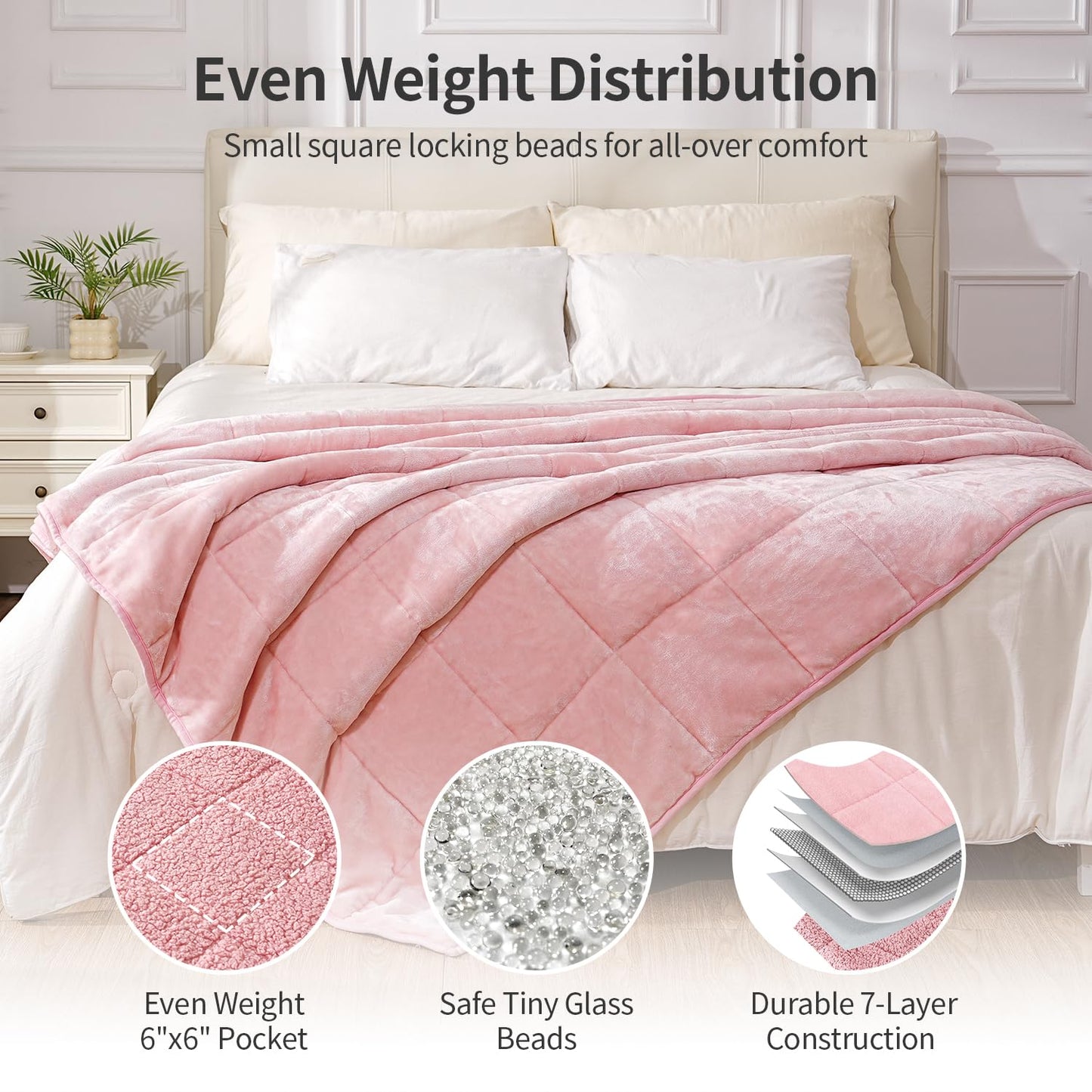 Uttermara Weighted Blankets for Adults Queen Size, 15lbs 60x80 inches Blanket with Soft Warm Plush Sherpa Fleece, Washable Thick Heavy Throw for Sleeping and Calming, Grey