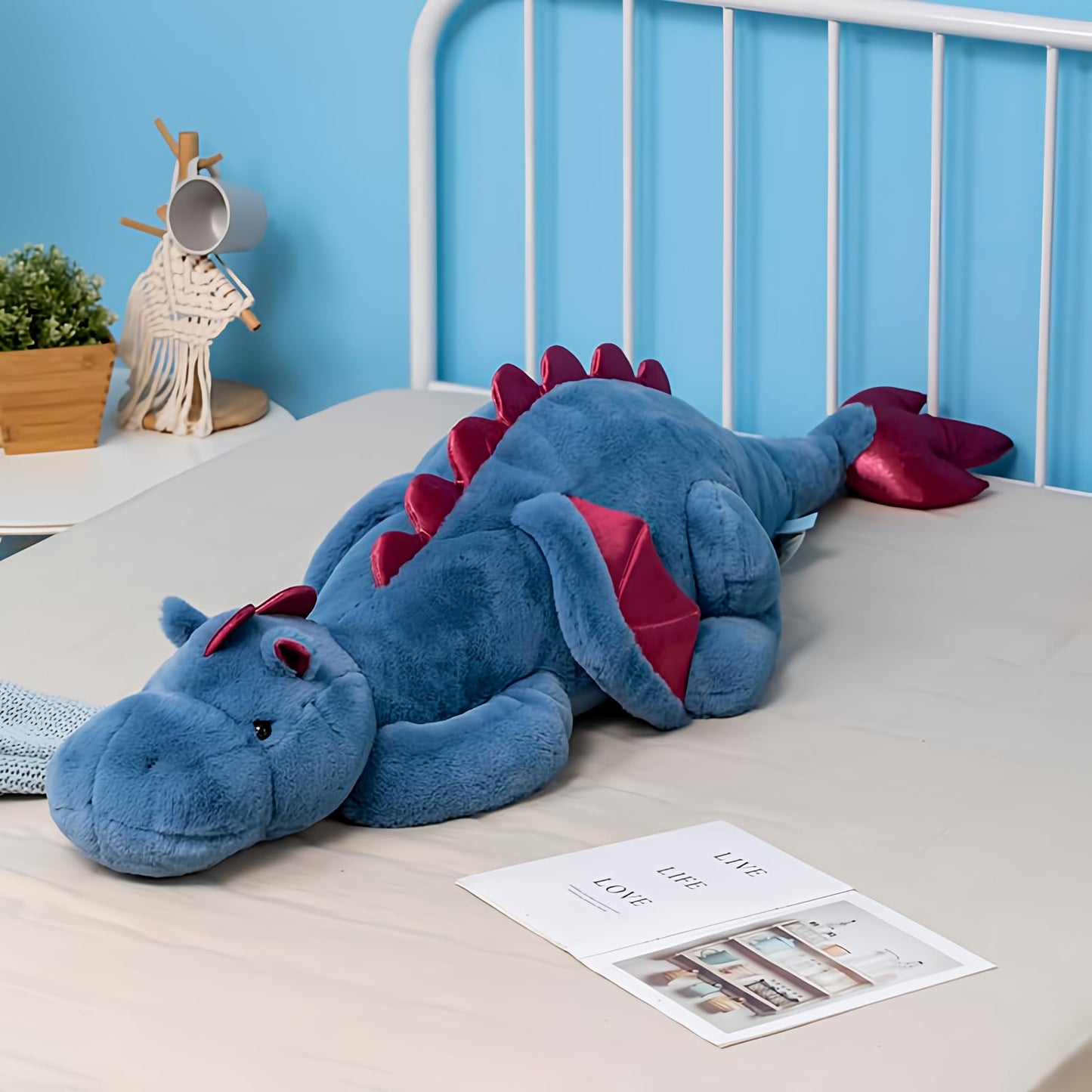 Weighted Dragon Stuffed Animal 43.3" 6.1Lbs, Large Black Weighted Plush Dragon Toy for Kids and Adults(2025 Weighted Version)
