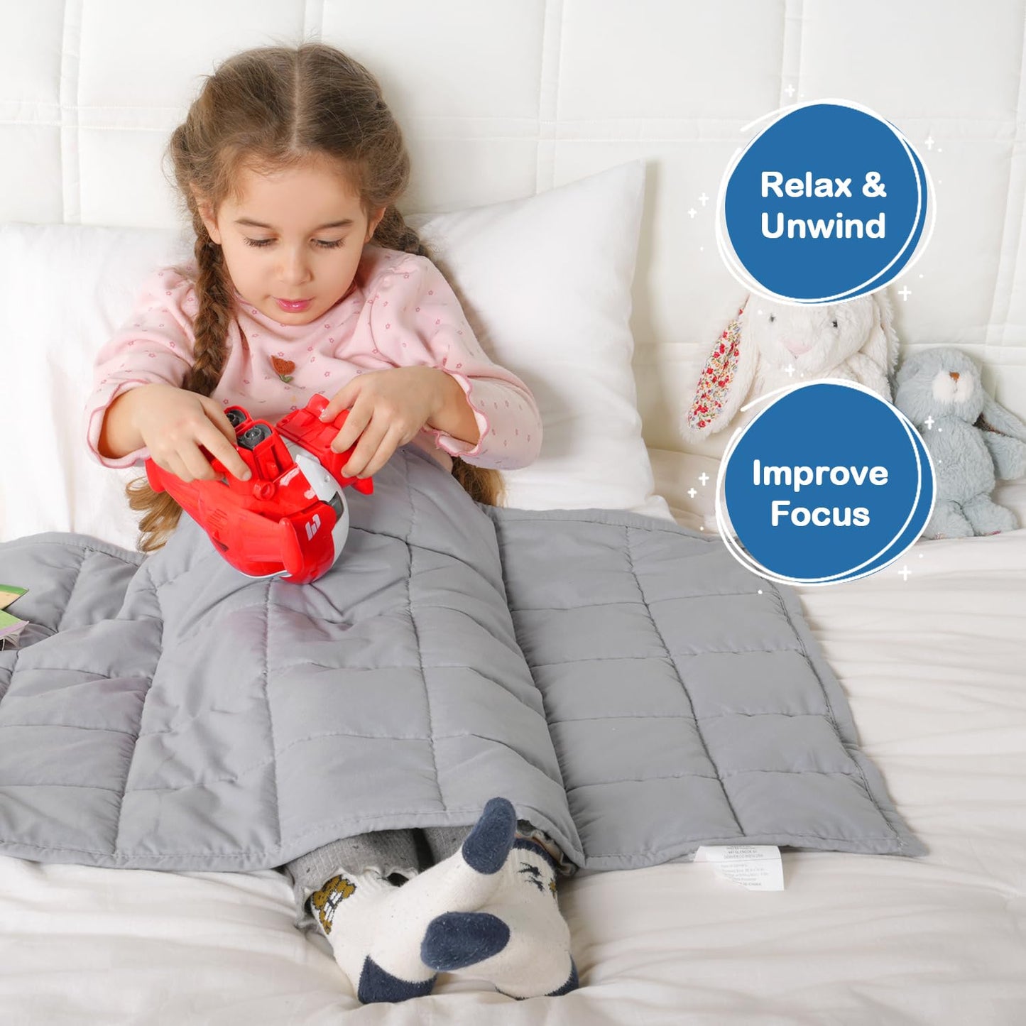 Kivik Weighted Blanket 3lbs, Blue Dinosaur Weighted Blankets, Cute Small Weighted Blankets 3 Pounds, Washable Soft Heavy Blanket Throw for All-Season, 36x48 Inches Blue