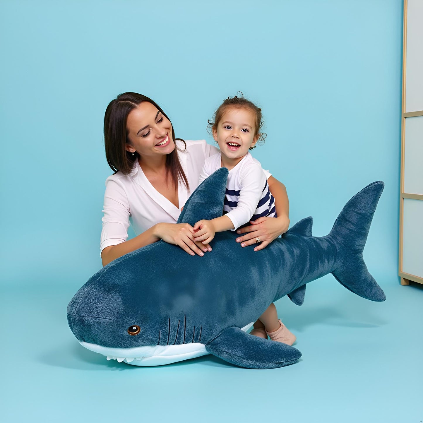 39.4 Inch XXL 15% Chubbier Weighted Giant Shark Stuffed Animal,Soft Chonky Shark Toys Shark Plush Pillows Stuffed Shark for Brave Boy's and Girl's Room Décor,Perfect Stress Relief for Women