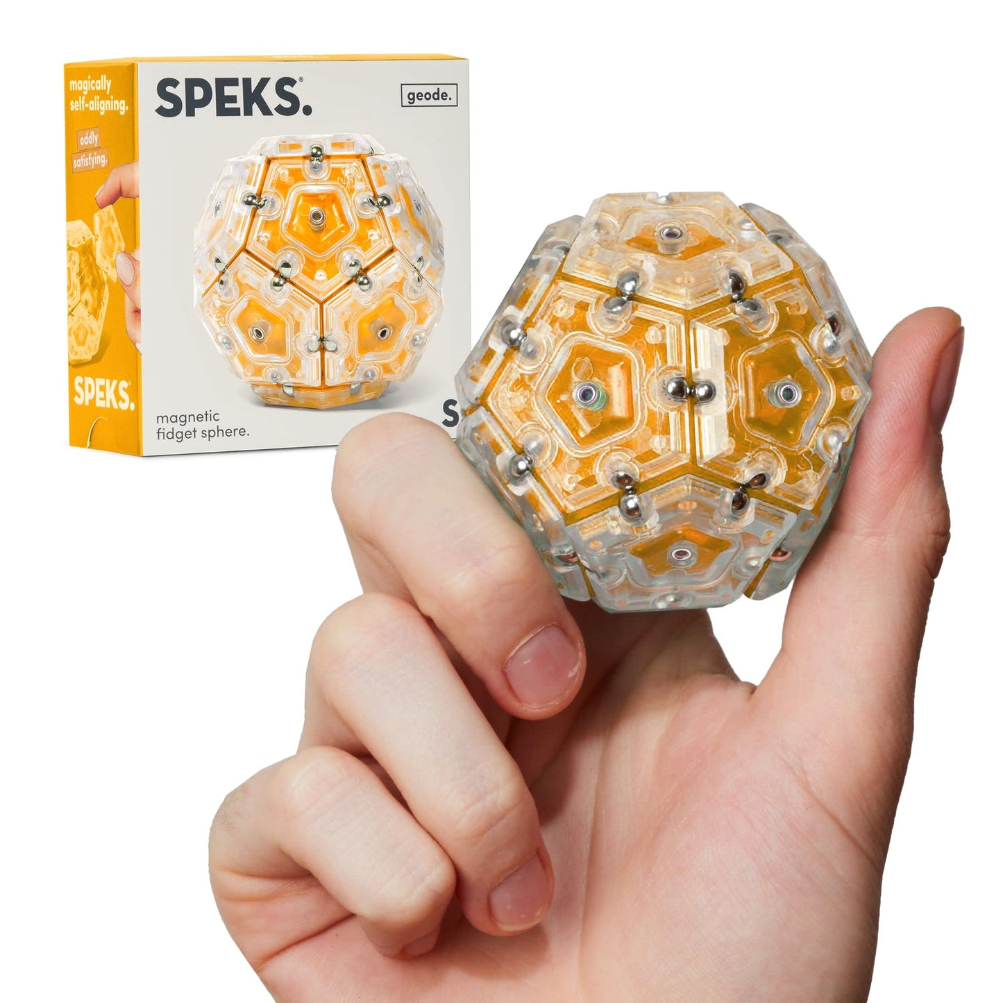 Speks Geode Magnetic Fidget Toy | Sensory Desk Toy for Adults & Teens 14+ | Stress Relief Gift | Sphere, Cool