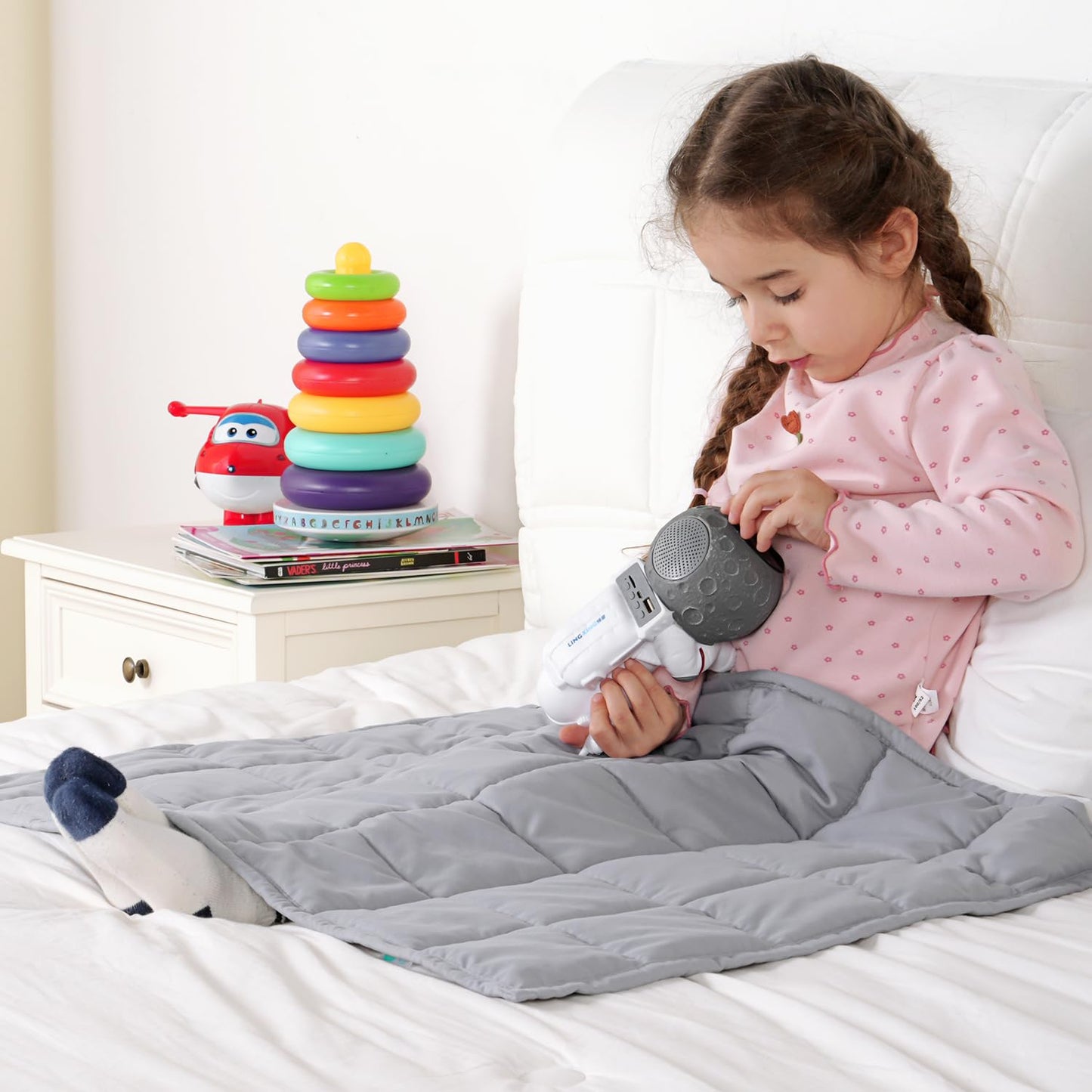 Kivik Weighted Blanket 3lbs, Blue Dinosaur Weighted Blankets, Cute Small Weighted Blankets 3 Pounds, Washable Soft Heavy Blanket Throw for All-Season, 36x48 Inches Blue