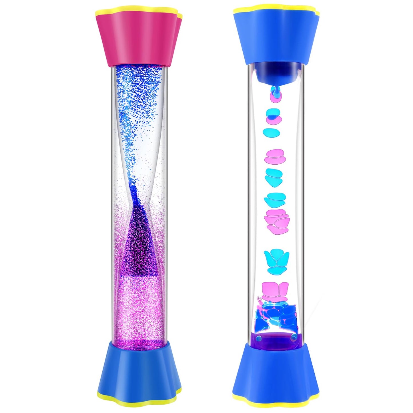 Sensory Fidget Tubes - Calming Toys for Kids & Adults- Sensory Tube with Glitter Bottle, Gravity Spinner, Bubble Drop Spiral - Fidget Toys for Classroom, Desk Decor, Office ( 2 Pack )