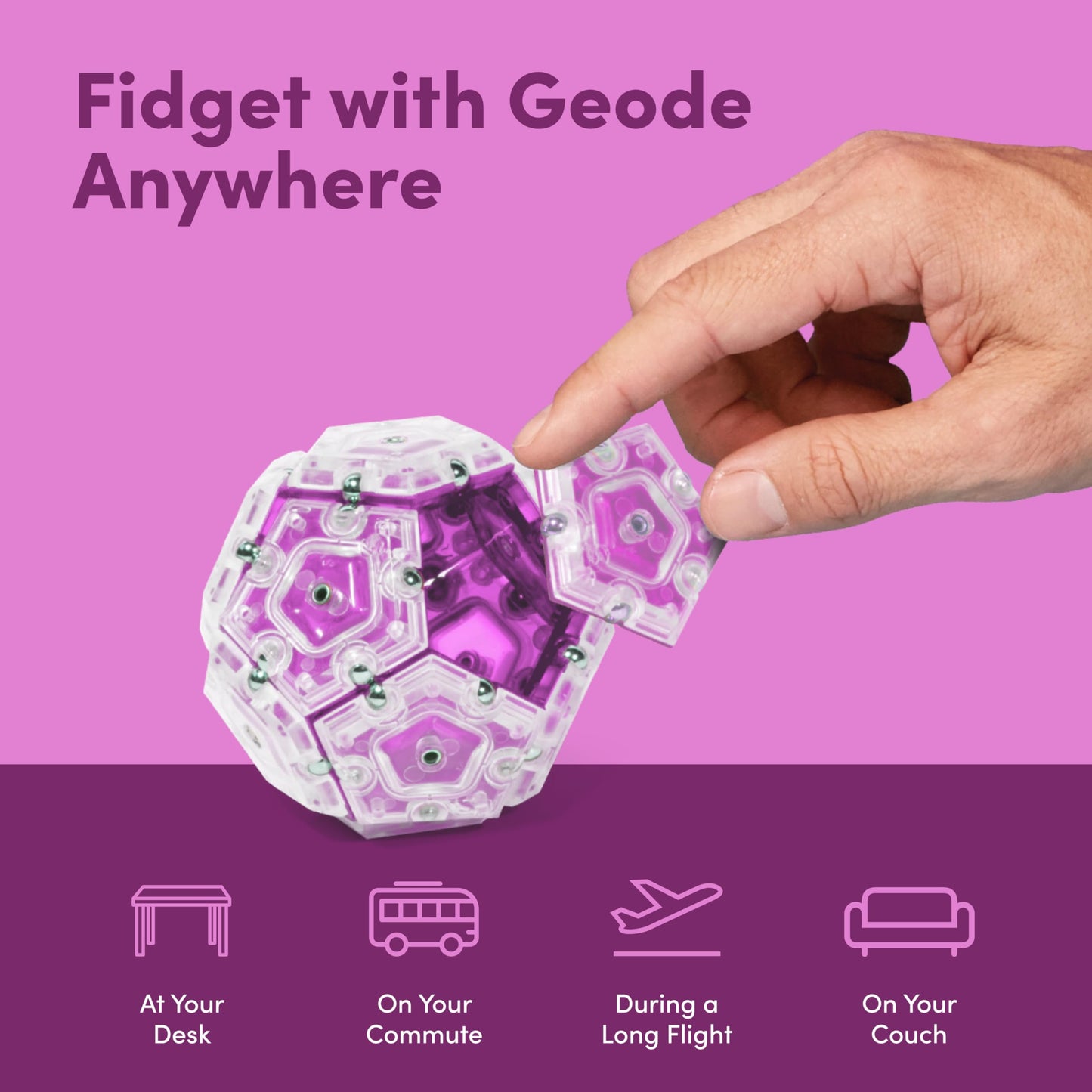 Speks Geode Magnetic Fidget Toy | Sensory Desk Toy for Adults & Teens 14+ | Stress Relief Gift | Sphere, Cool