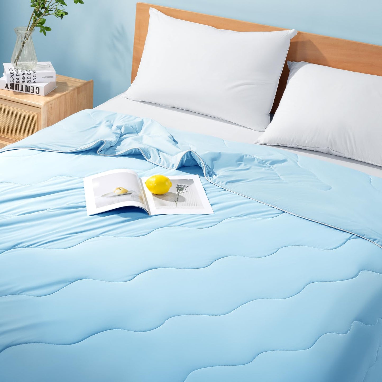 Cooling Blanket for Hot Sleepers & Night Sweats – Cooling Comforter, Breathable Lightweight Double-Sided Summer Bedding, Breathable Soft All Season (Lavender, Queen(90"x90"))