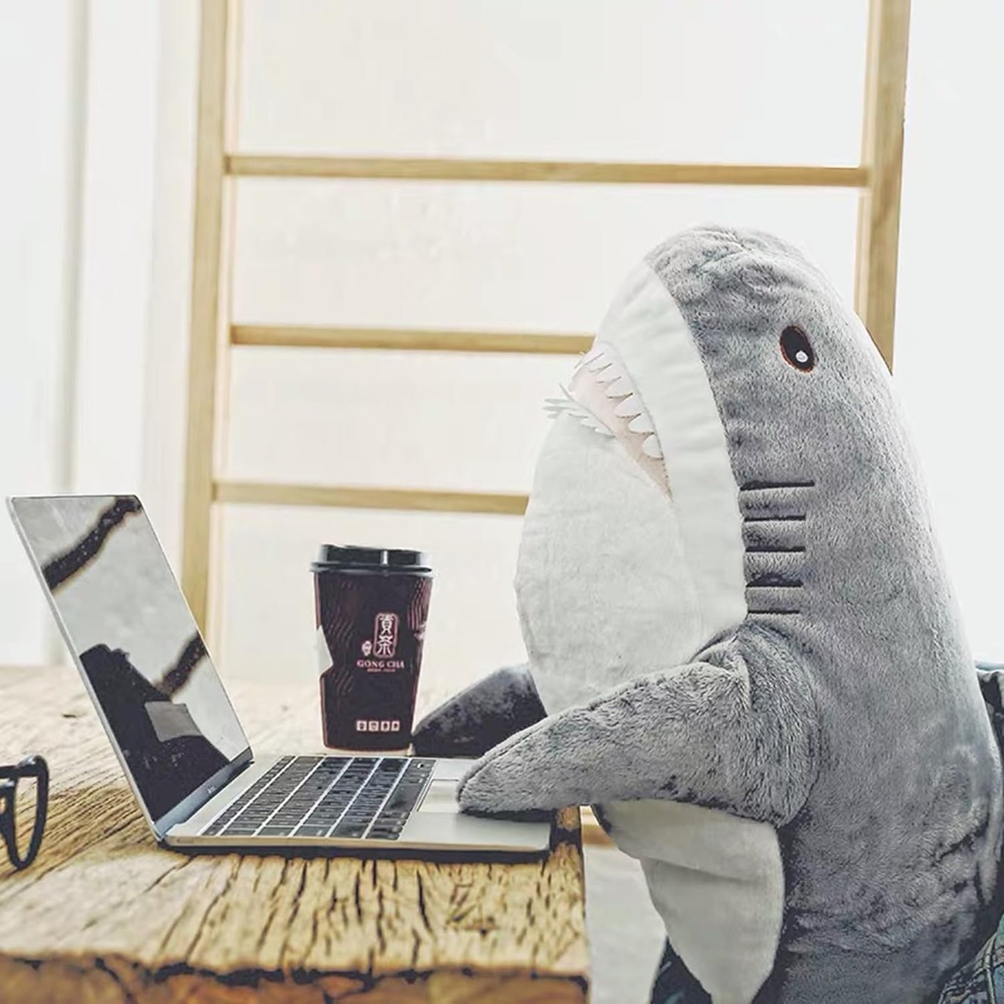 39.4 Inch XXL 15% Chubbier Weighted Giant Shark Stuffed Animal,Soft Chonky Shark Toys Shark Plush Pillows Stuffed Shark for Brave Boy's and Girl's Room Décor,Perfect Stress Relief for Women