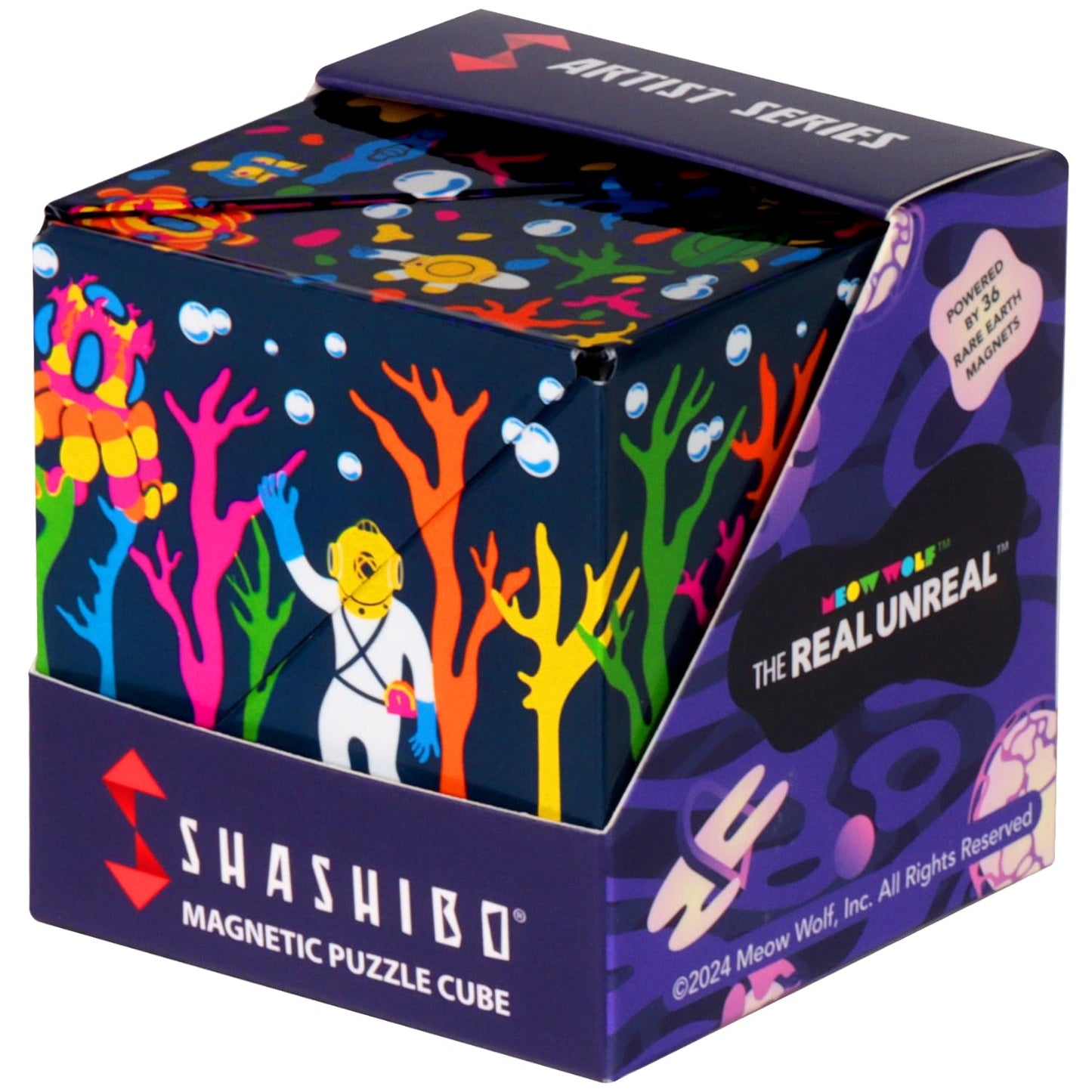 Shashibo Sensory Fidget Toy for Adults & Kids, Stress Relief Fidget Toy for Adults, Teens & Kids, Cool Fidget Toys for Desk, Classroom Must Have, Sensory Shape Shifting Cube, 100+ Possible Shapes