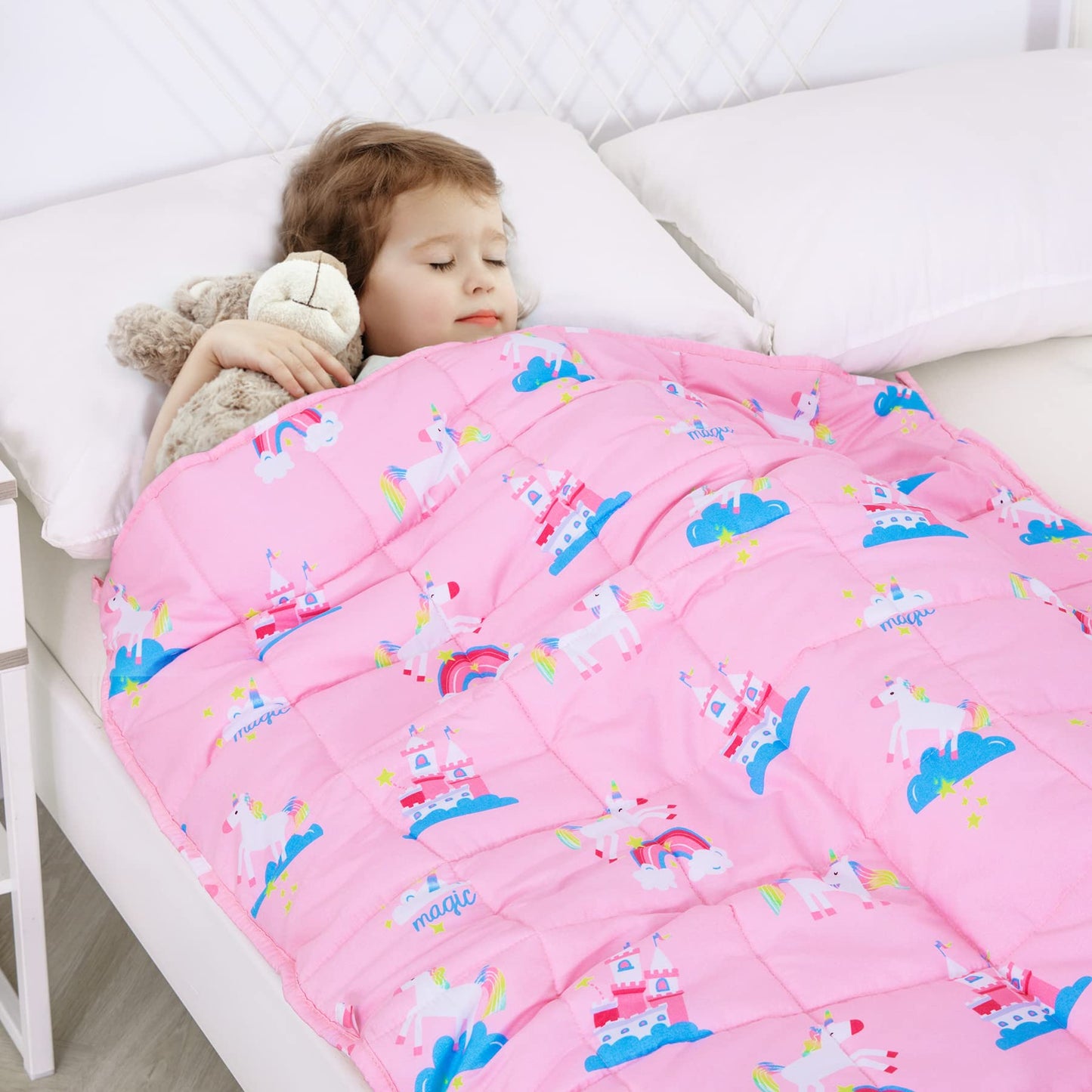 Kivik Weighted Blanket 3lbs, Blue Dinosaur Weighted Blankets, Cute Small Weighted Blankets 3 Pounds, Washable Soft Heavy Blanket Throw for All-Season, 36x48 Inches Blue