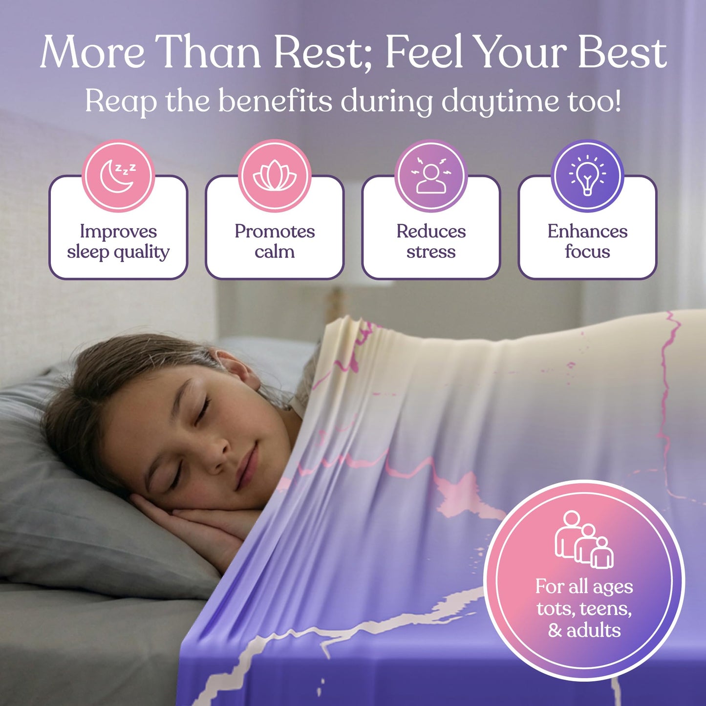 Deep Pressure Sensory Bed Sheet – Twin Sensory Compression Sheet Breathable Sleep Pod Blanket for Better Sleep Support – Calming Compression Blankets for Kids and Adults Blue Petal