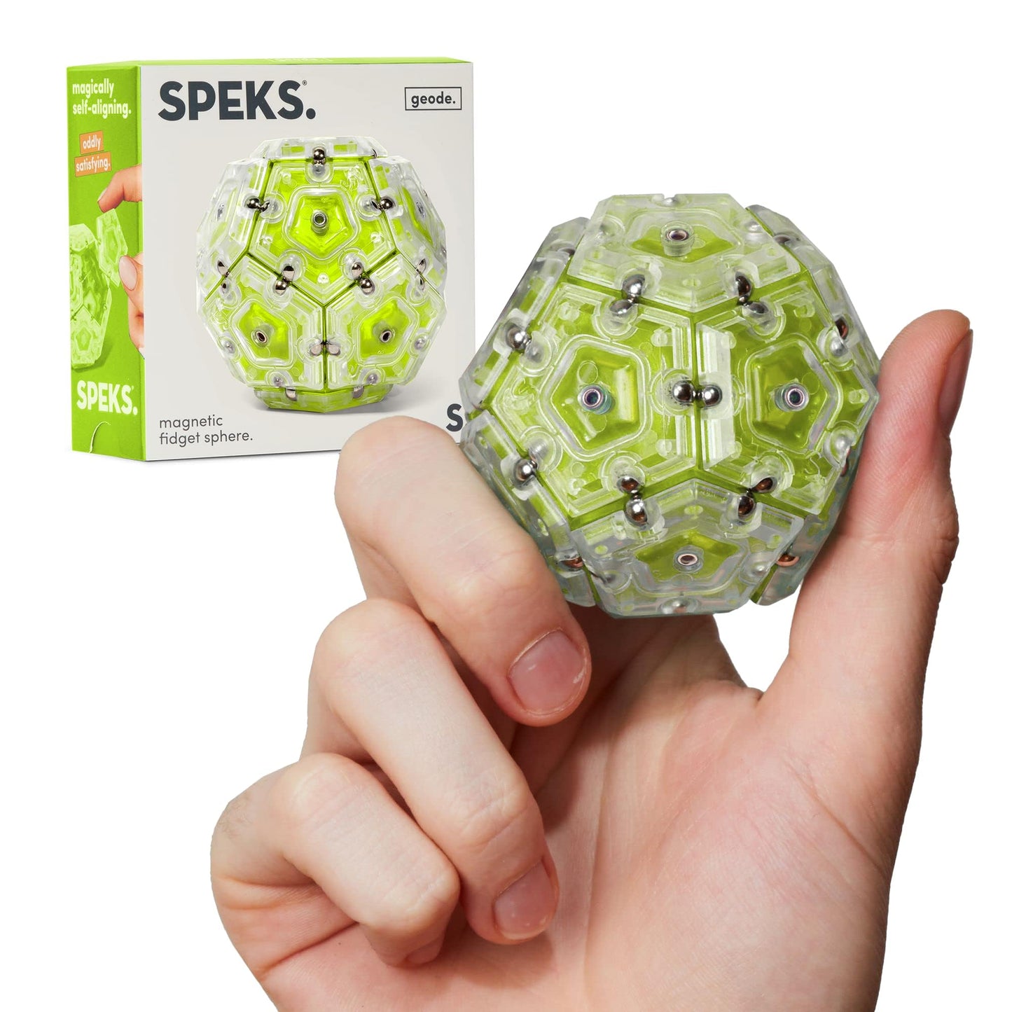 Speks Geode Magnetic Fidget Toy | Sensory Desk Toy for Adults & Teens 14+ | Stress Relief Gift | Sphere, Cool