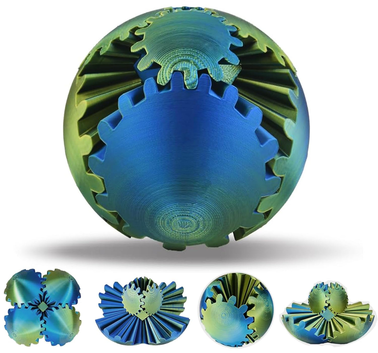 Gear Sphere, 3D Printed Gearsphere - The Steampunk Whirling Wonder Fidget Gear Ball, Gearsphere Cube Fidget Toy for Office and Home, Stress Relief Cool Stuff Toys Gift for 3+ Kids Adult (Purple)