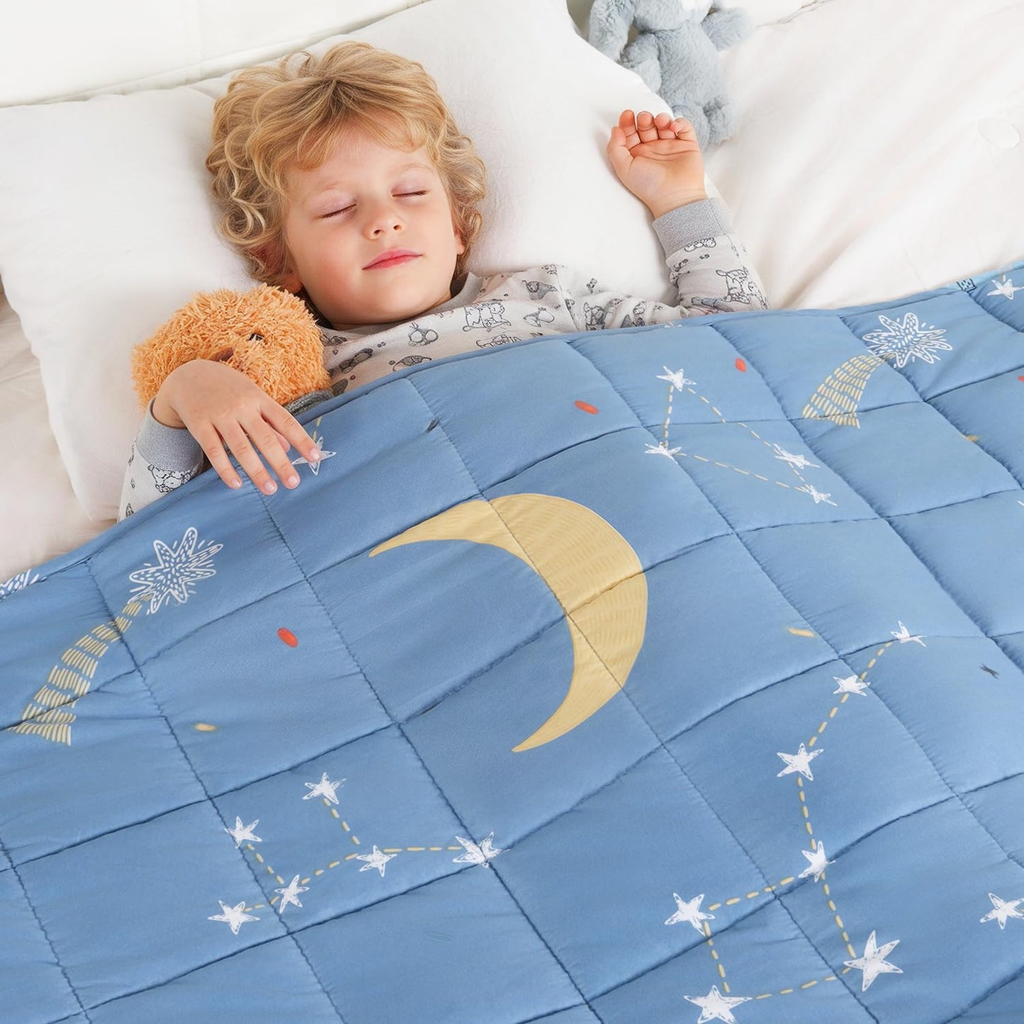 Kivik Weighted Blanket 3lbs, Blue Dinosaur Weighted Blankets, Cute Small Weighted Blankets 3 Pounds, Washable Soft Heavy Blanket Throw for All-Season, 36x48 Inches Blue