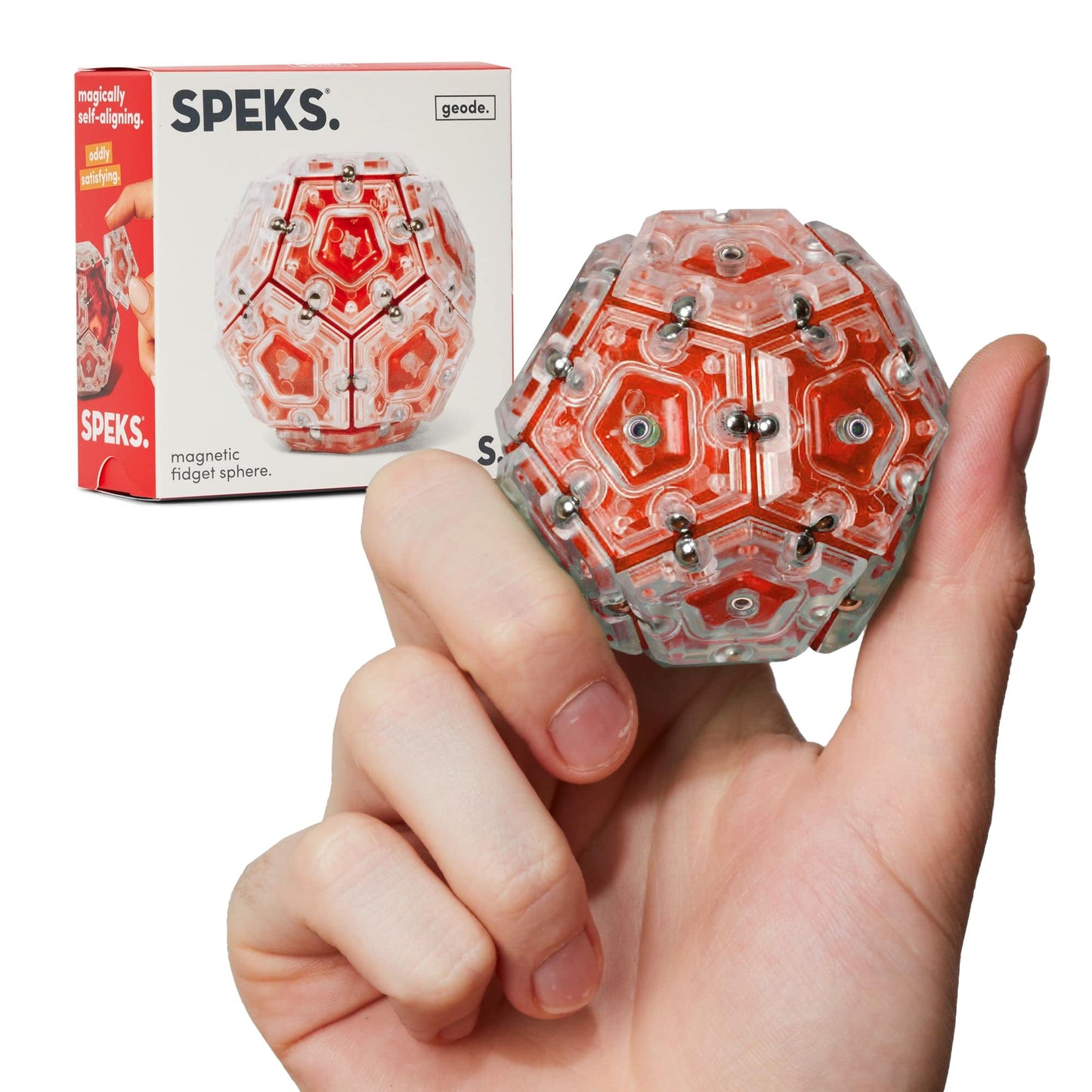 Speks Geode Magnetic Fidget Toy | Sensory Desk Toy for Adults & Teens 14+ | Stress Relief Gift | Sphere, Cool