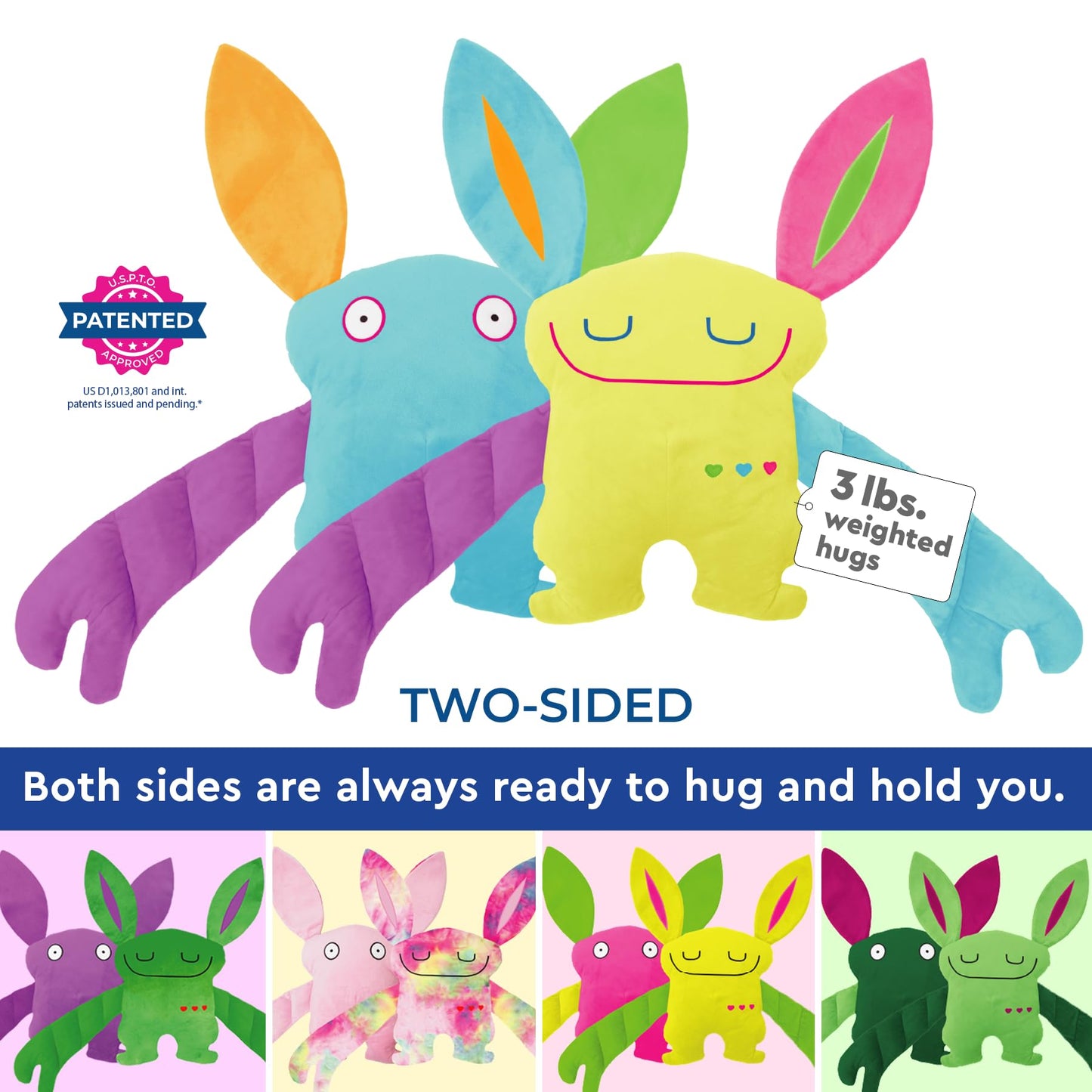 Bumpas Weighted Plush Toy - Calming Stuffed Animal, Realistic Hug, Machine Washable - Ages 3+