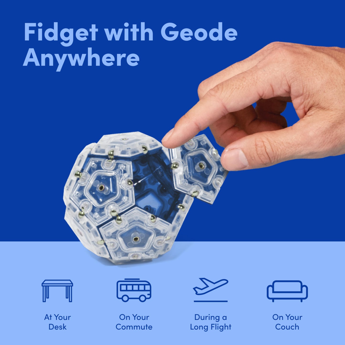 Speks Geode Magnetic Fidget Toy | Sensory Desk Toy for Adults & Teens 14+ | Stress Relief Gift | Sphere, Cool