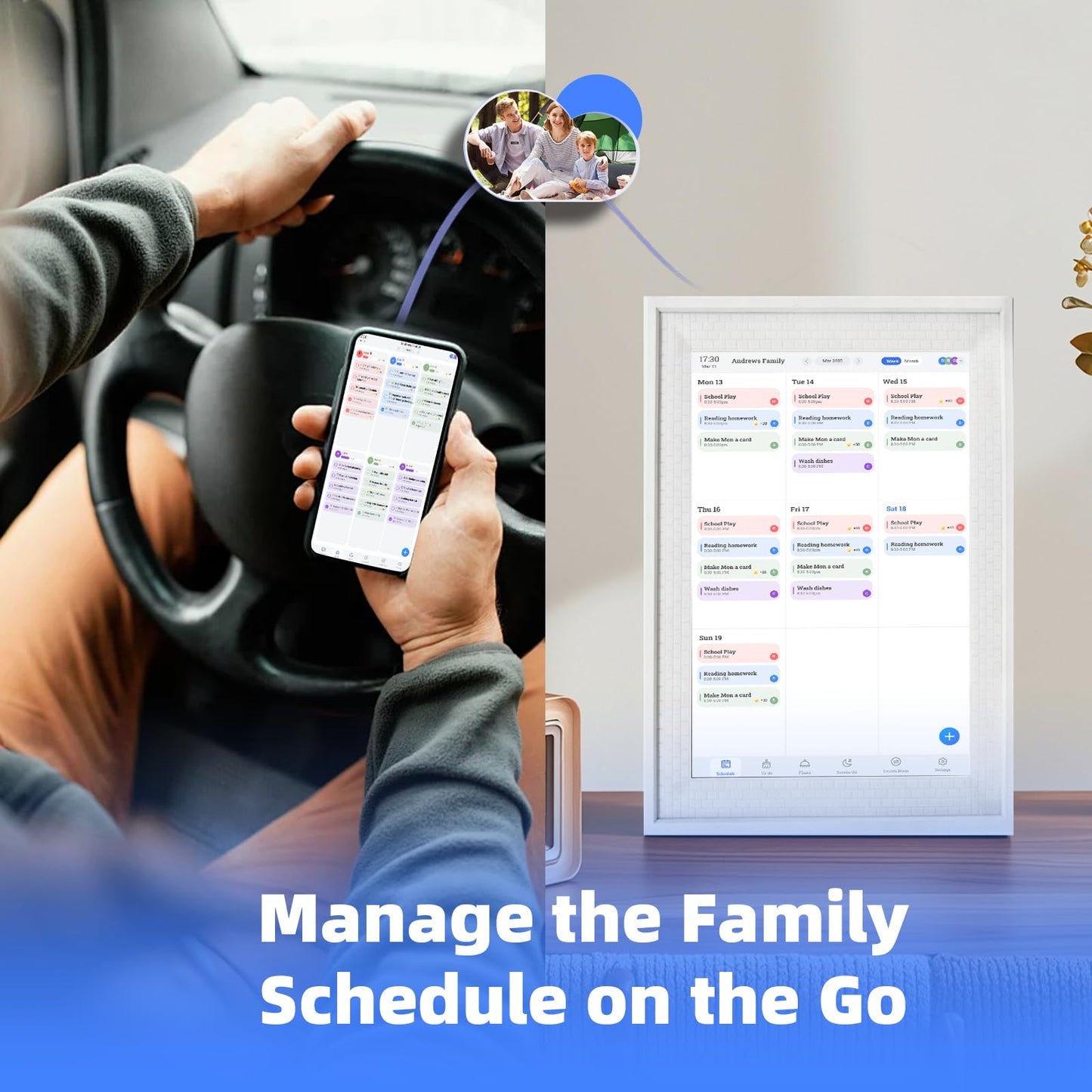 10.1" Smart Chore Chart & Visual Schedule for Kids - Digital Daily Routine Board, Neurodivergent Friendly Gamified Planner display, App Syncs w/ Google Calendar, No Subscription (Classic Routine Edition)