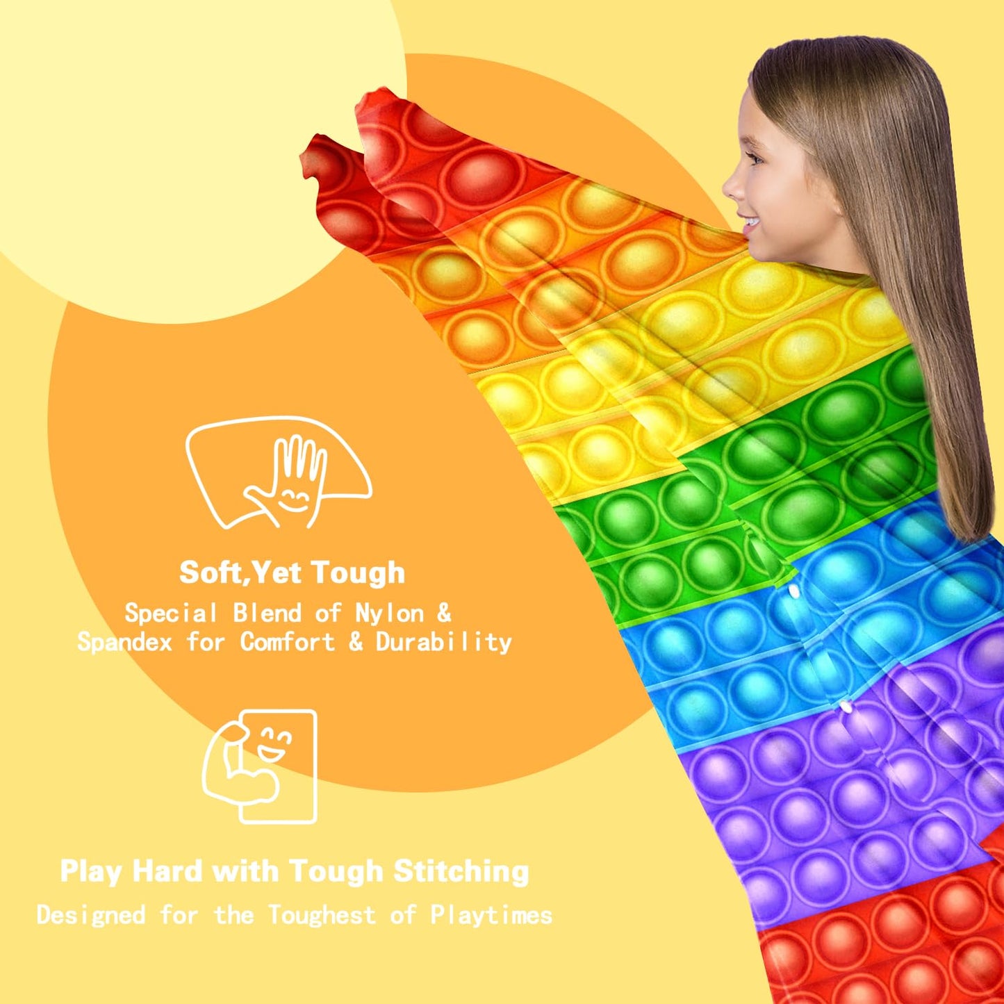 Cute Tiger Autism Movement Stretchy Sensory Body Socks - ADHD and Improve Sensory Processing Sox - Help Children with Autism (Medium)