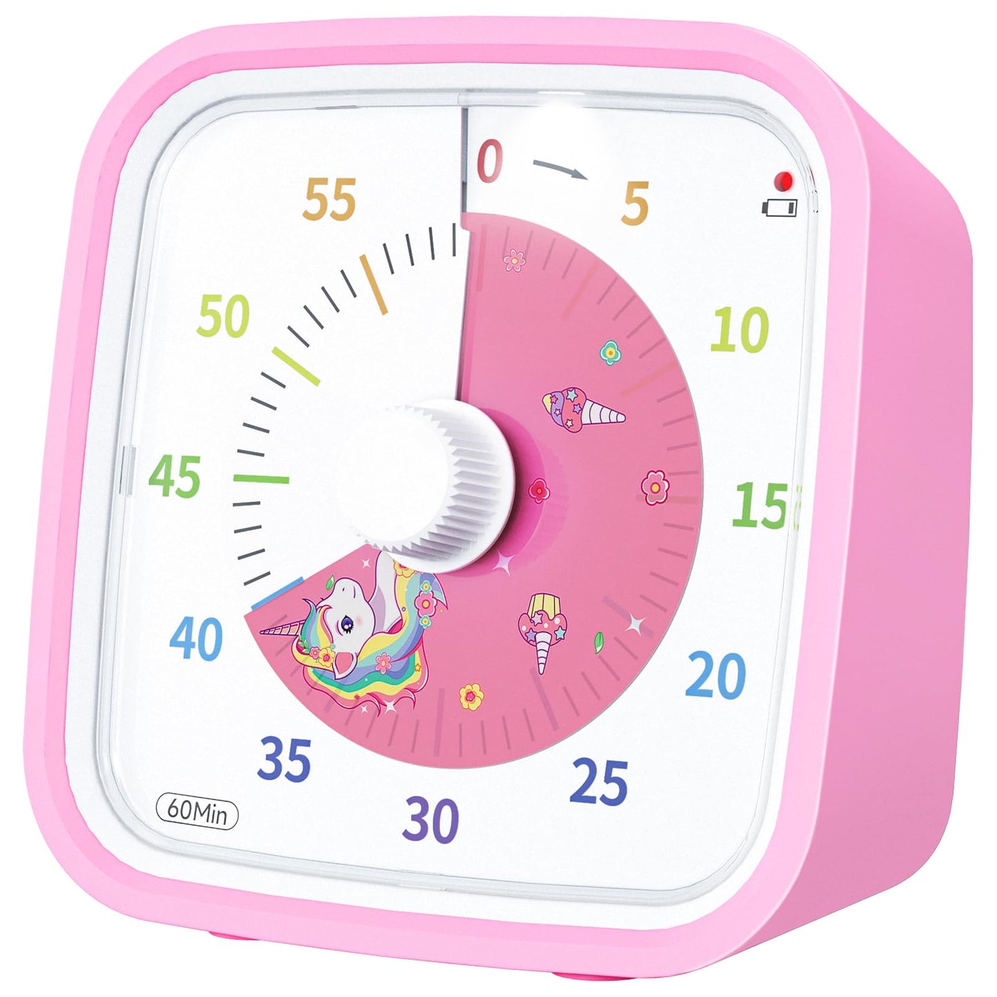 Yunbaoit Visual Timer with Protective Case, Rainbow Disk 60 Minute Countdown Timer for Kids and Adults, Silent Time Management Tool(Blue Rainbow)