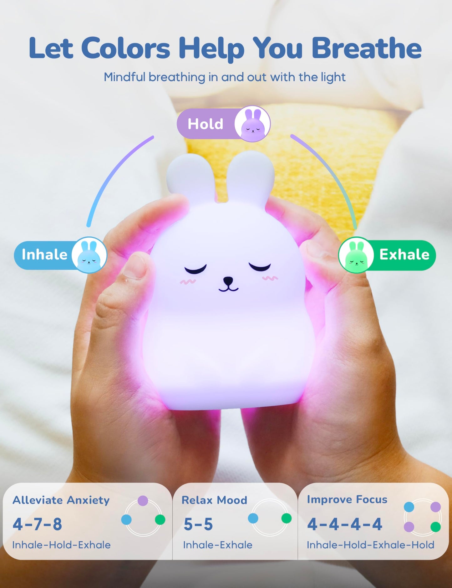 Breathing Pal Mini 'Yoyo' - Mindfulness Breathing Light, Guided Visual Meditation Breathing Light, Anxiety Relief Items for Calm Down Corner/Meditation/Sleep Aid for Adult/Kid