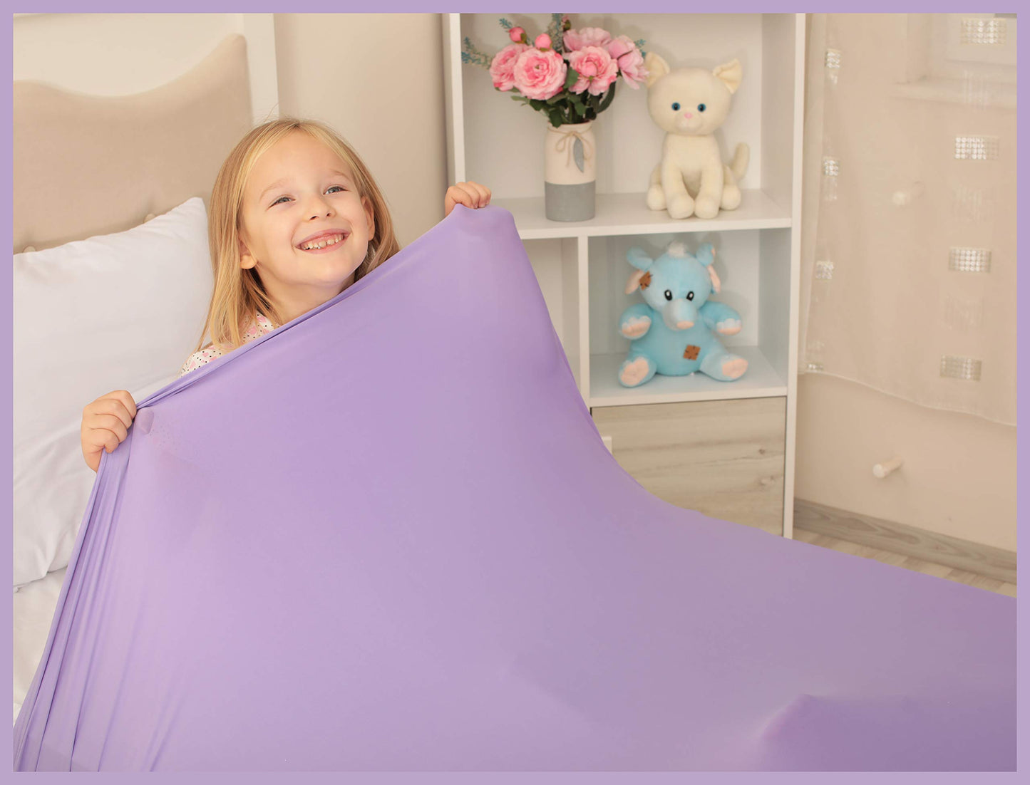 Sensory Compression Blanket | Spandex Bed Sheet for Kids & Adults | Deep Relaxing Feeling, Release Oxytocin | Helps With: SPD, Anxiety, ADHD, Autism and More | Breathable & Stretchable | Full Size