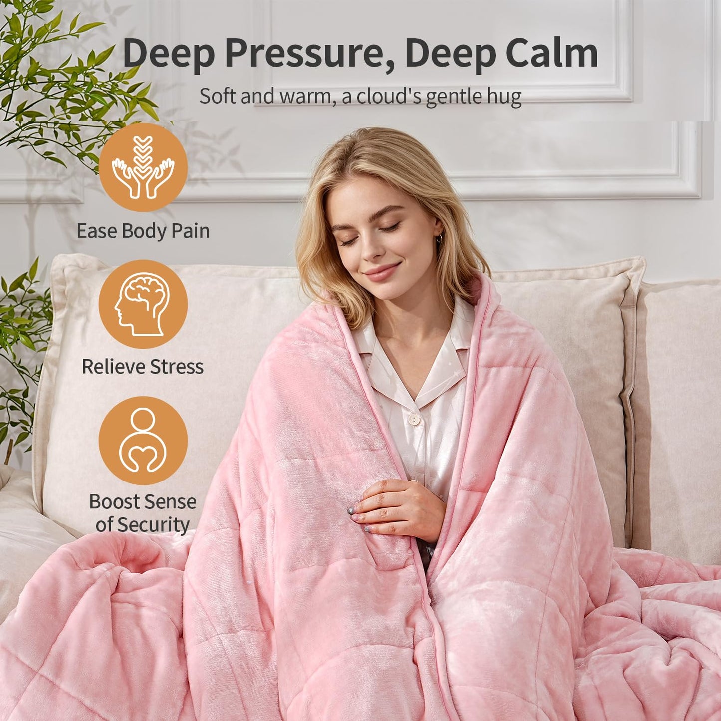 Uttermara Weighted Blankets for Adults Queen Size, 15lbs 60x80 inches Blanket with Soft Warm Plush Sherpa Fleece, Washable Thick Heavy Throw for Sleeping and Calming, Grey