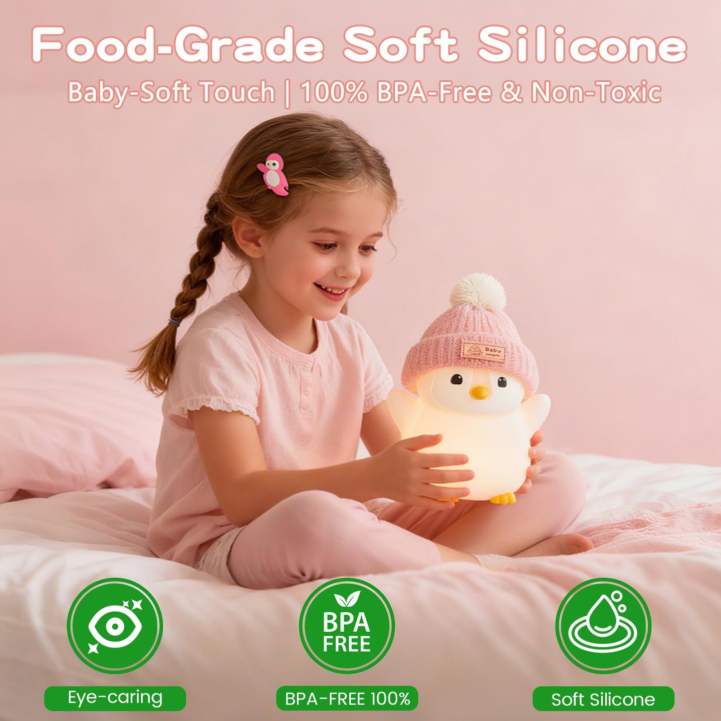 FAMIDUO Capybara Night Light for Kids,Safe Squishy Silicone Nursery Light with Timer,Dimmable & Rechargeable Touch Bedside Lamp, Cute Capybara Gifts for Boys Girls Toddlers, Baby & Kids Room Decor