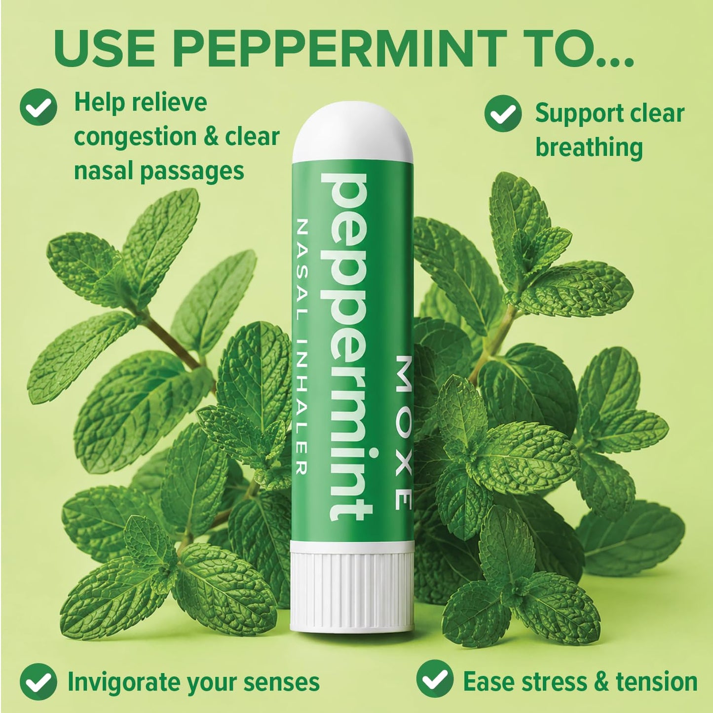 MOXE Lavender Essential Oil Nasal Inhaler, Therapeutic No-Mess Aromatherapy, Relaxation, Naturally Calming, Before Sleep Routine, Uplifts Mood, Pure and Undiluted, Made in USA (1 Pack)