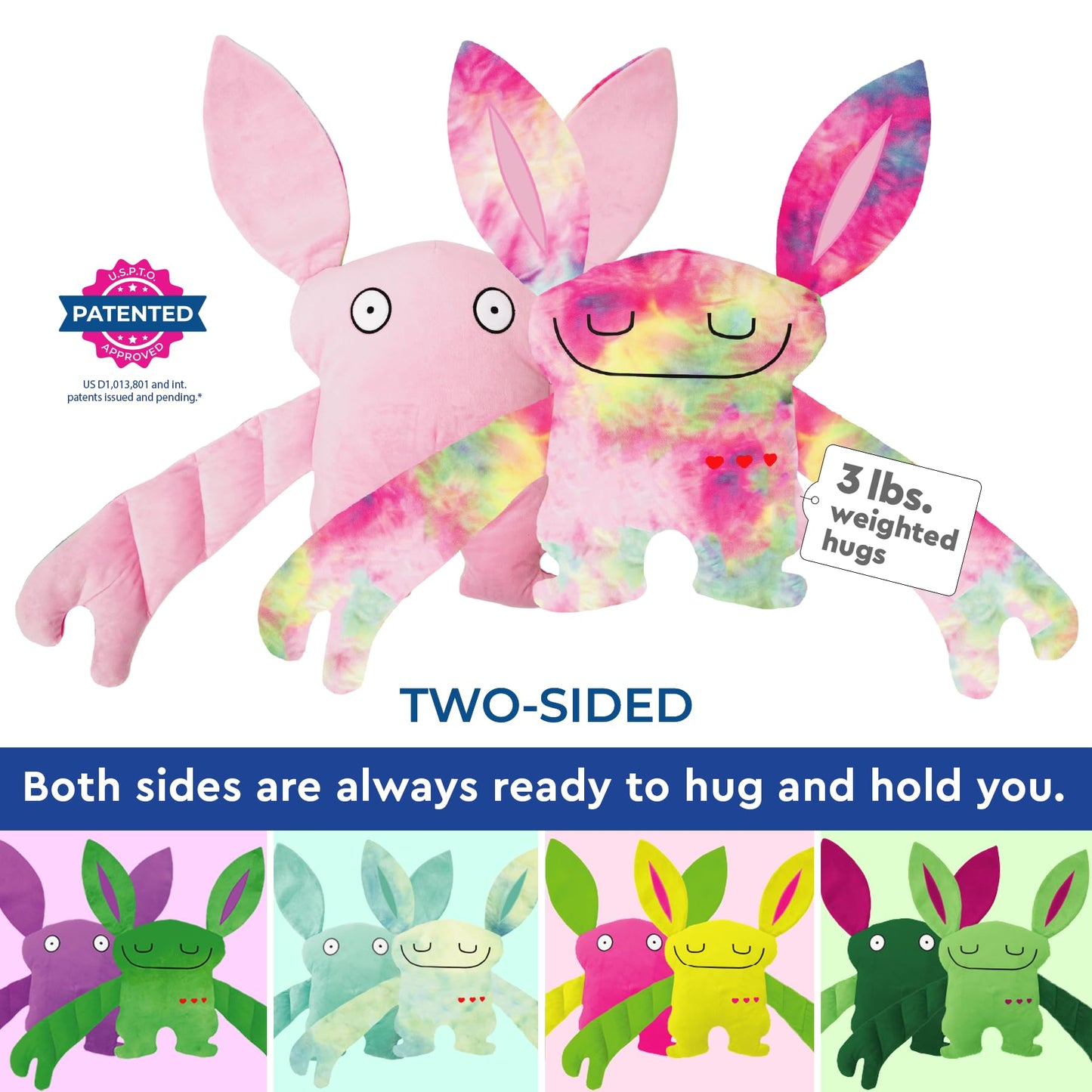 Bumpas Weighted Plush Toy - Calming Stuffed Animal, Realistic Hug, Machine Washable - Ages 3+