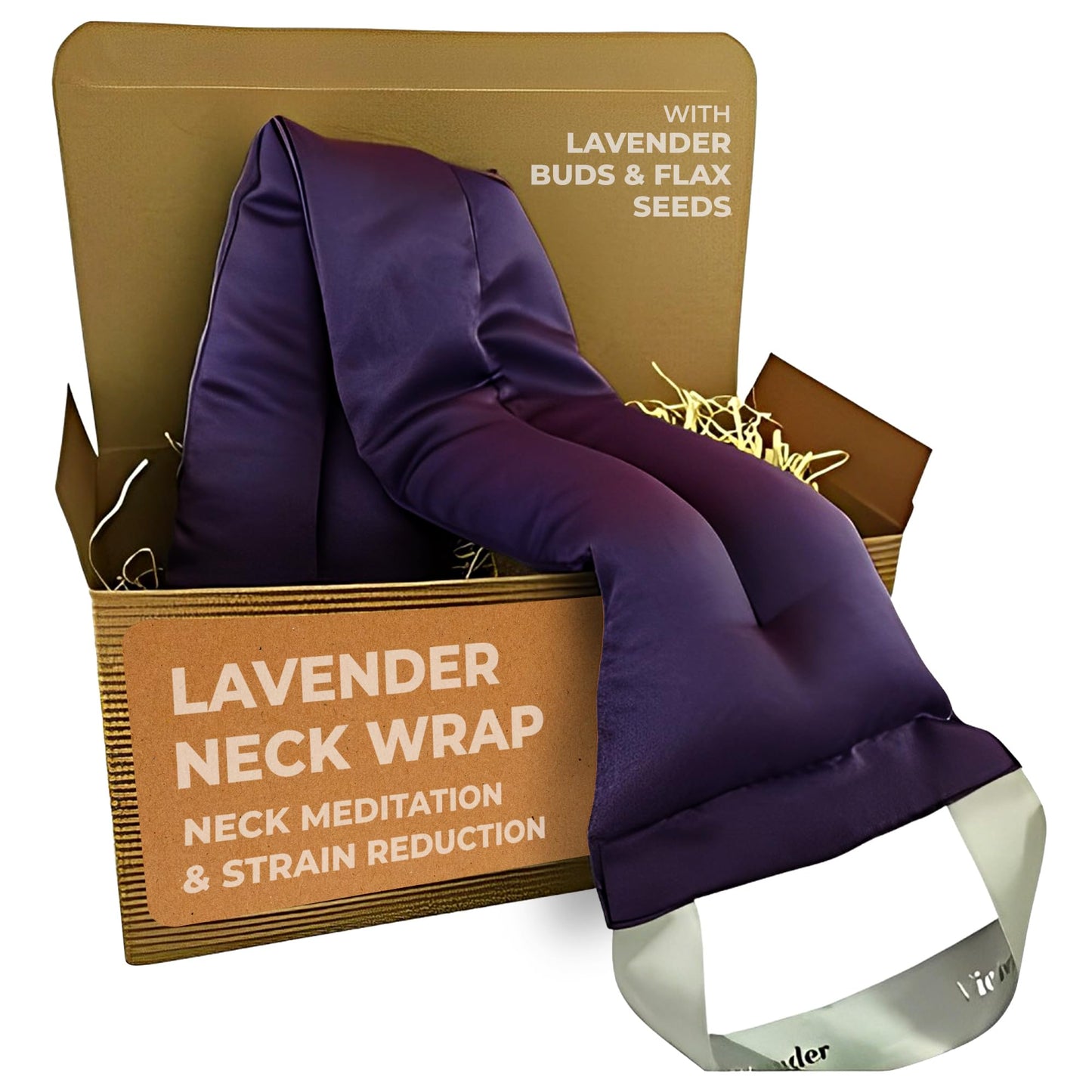 Victoria's Lavender Luxury Lavender Neck Wrap, Microwavable Neck Heating Pad, Aromatherapy Wrap for Men & Women, Filled with Lavender Buds & Flax Seed, Relaxing Spa Gift