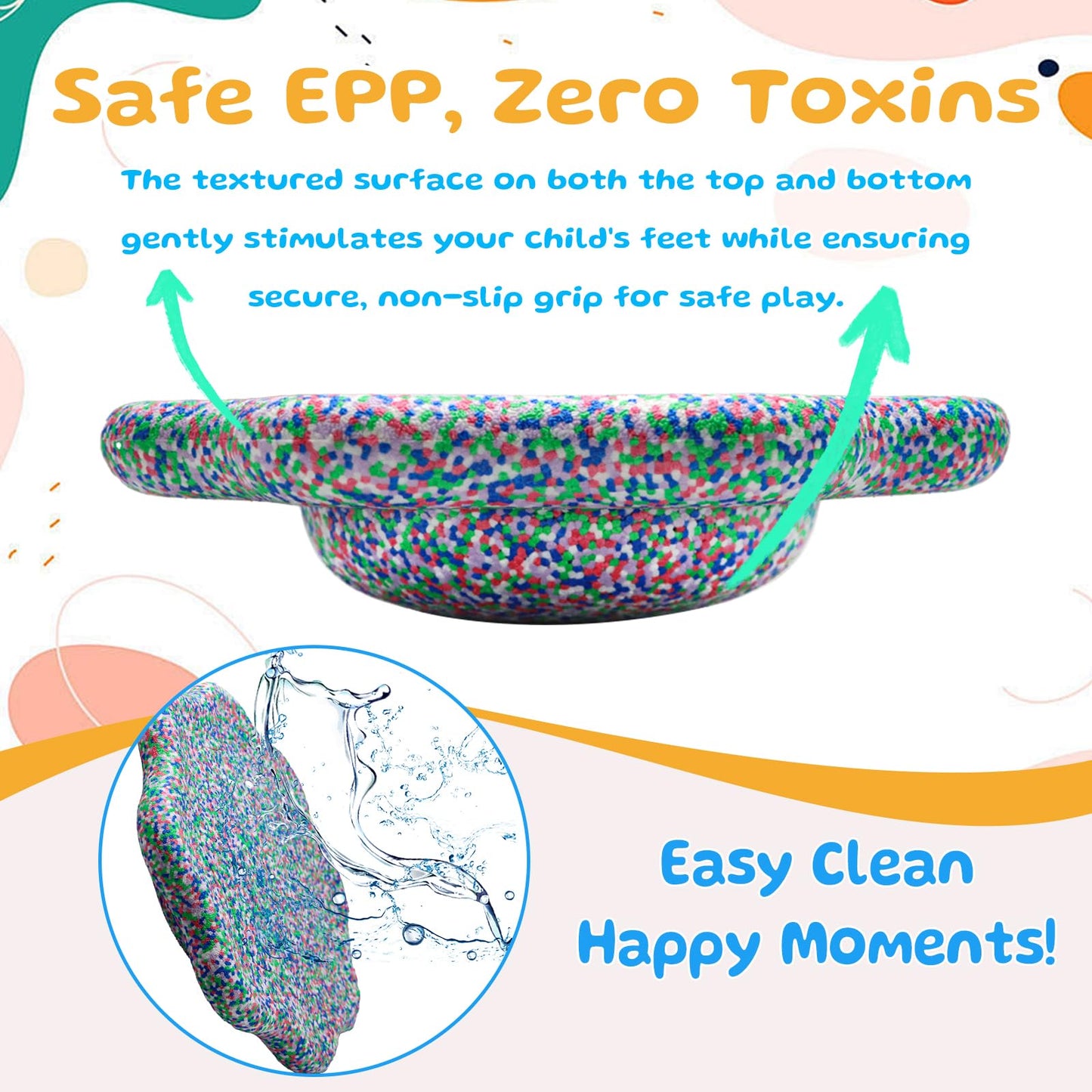 EPP Balance Board Kids for Stepping Stones for Kids - Foam Toddler Balance Board for Sensory Training Indoor Outdoor for Boys Girls