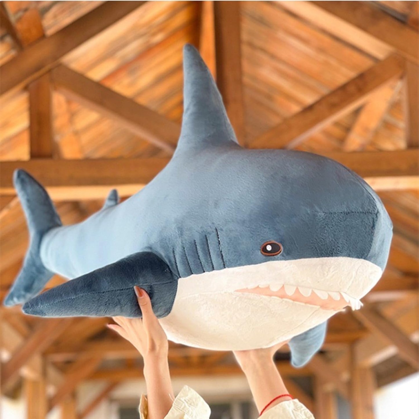 39.4 Inch XXL 15% Chubbier Weighted Giant Shark Stuffed Animal,Soft Chonky Shark Toys Shark Plush Pillows Stuffed Shark for Brave Boy's and Girl's Room Décor,Perfect Stress Relief for Women