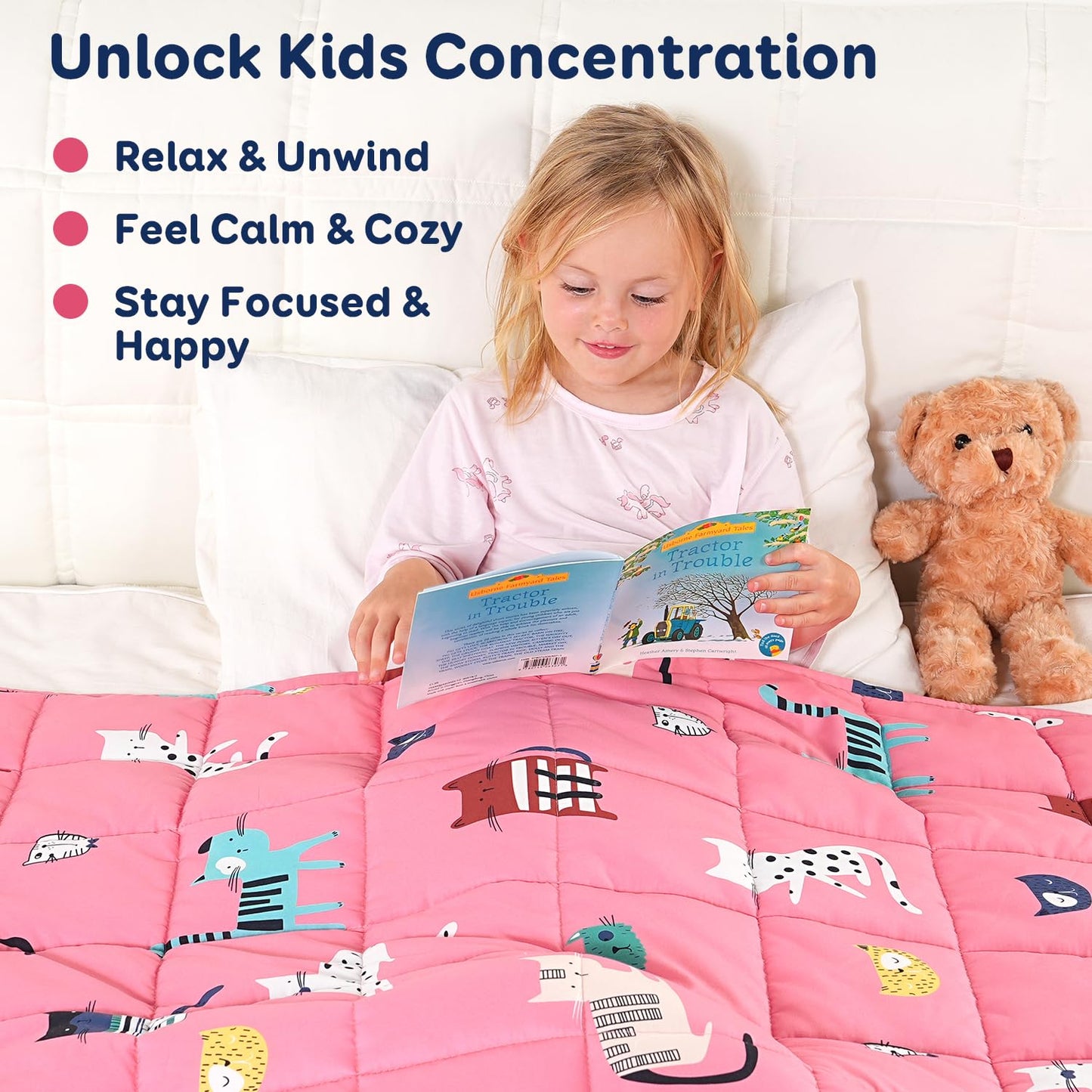 Kivik Weighted Blanket 3lbs, Blue Dinosaur Weighted Blankets, Cute Small Weighted Blankets 3 Pounds, Washable Soft Heavy Blanket Throw for All-Season, 36x48 Inches Blue