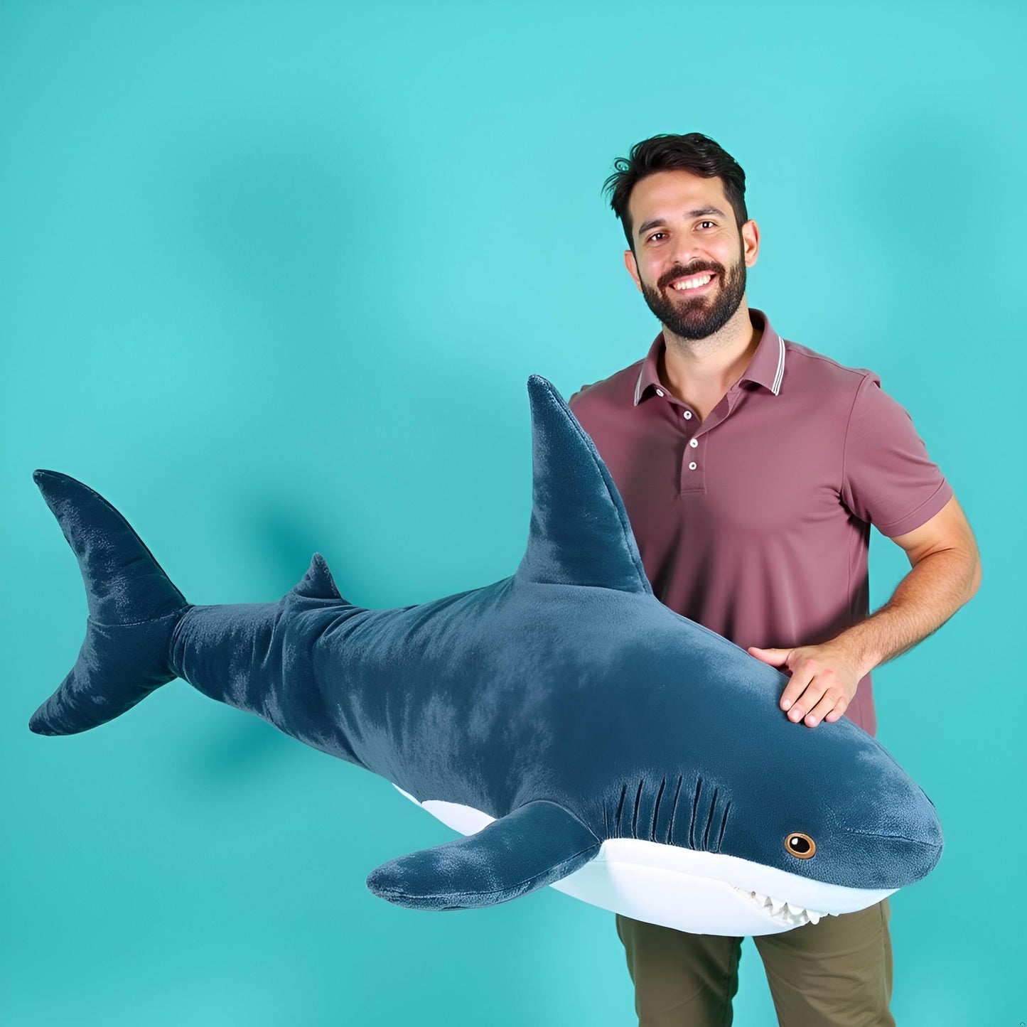 39.4 Inch XXL 15% Chubbier Weighted Giant Shark Stuffed Animal,Soft Chonky Shark Toys Shark Plush Pillows Stuffed Shark for Brave Boy's and Girl's Room Décor,Perfect Stress Relief for Women