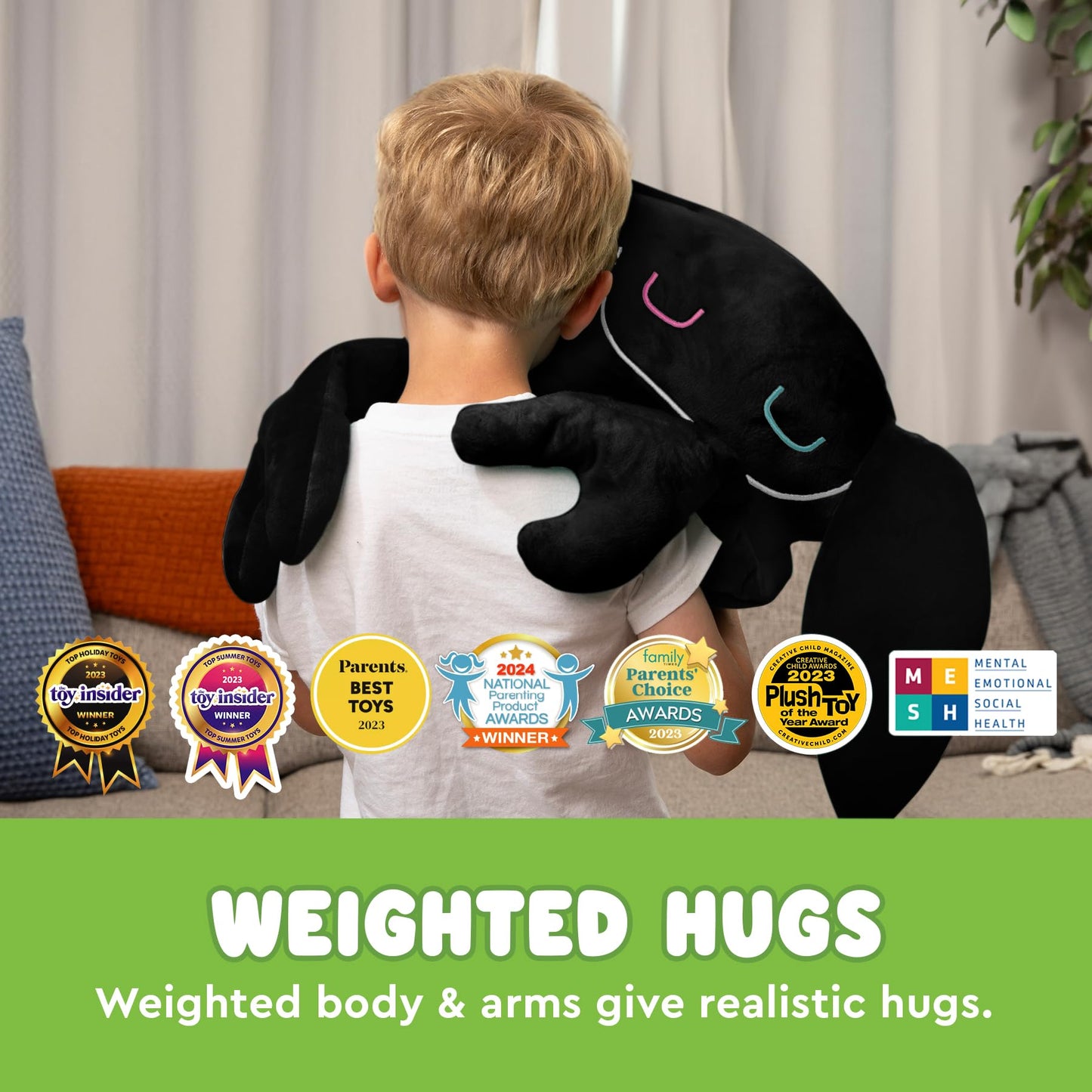 Bumpas Weighted Plush Toy - Calming Stuffed Animal, Realistic Hug, Machine Washable - Ages 3+
