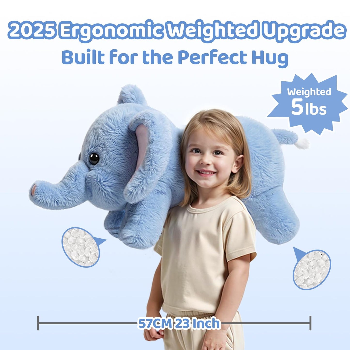Mewaii Weighted Stuffed Animals 5 lbs Adjustable, Heated & Coolable 23 Inch Plush for Realistic Hug, Microwavable Removable Inner Pad, Cat Gifts for Adults & Kids (Black)