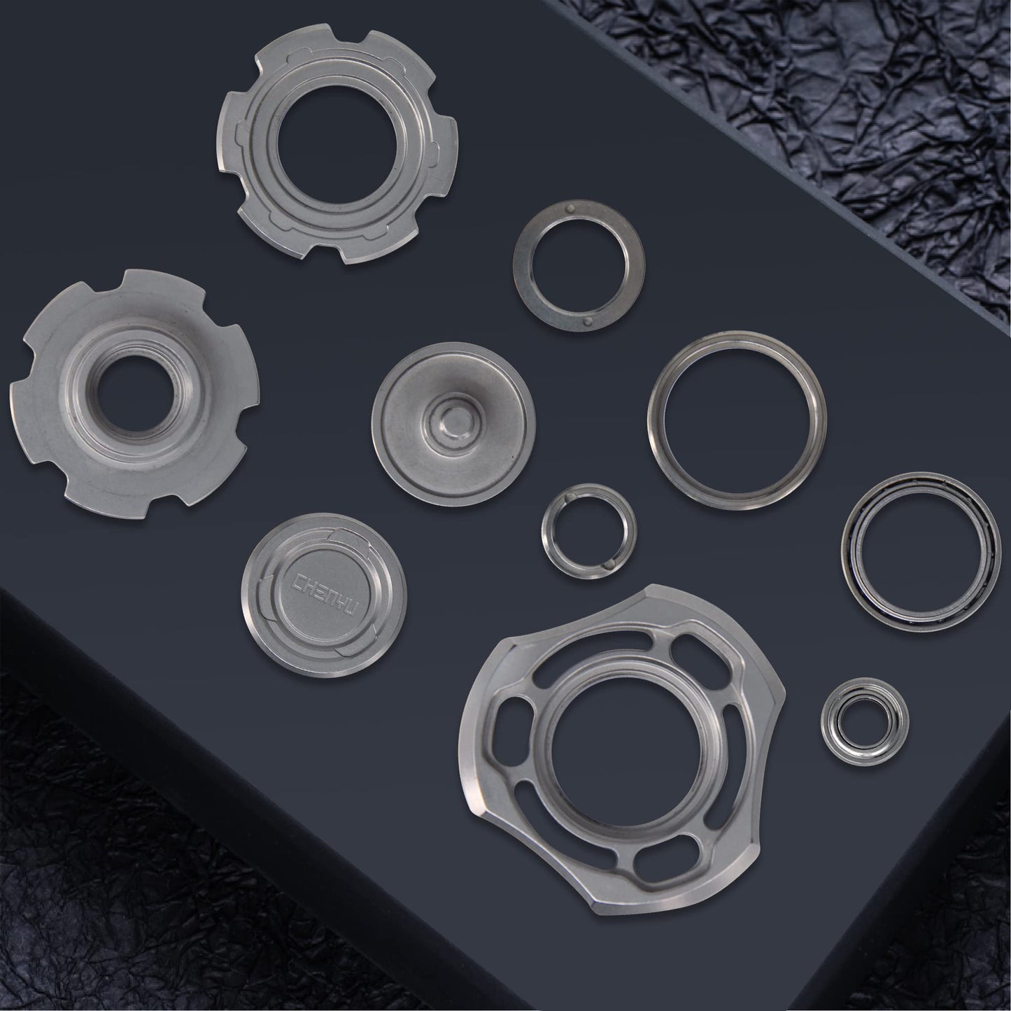 DjuiinoStar High-end Fidget Spinner, Unique Dual Bearings Design, Precisely CNC Machined (Zirconium), Premium EDC Toy DFS-03