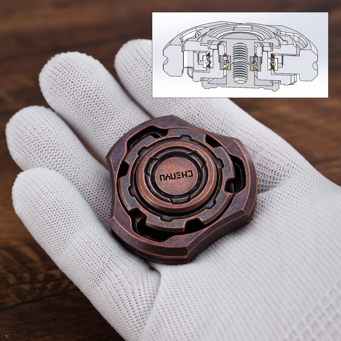 DjuiinoStar High-end Fidget Spinner, Unique Dual Bearings Design, Precisely CNC Machined (Zirconium), Premium EDC Toy DFS-03