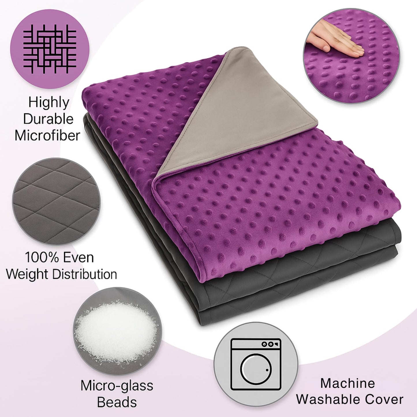 hazli Super-Soft Kids Weighted Blanket 5 Pounds - Weighted Blanket for Kids - Easy to Clean, Washable Minky Cover - 36x48 Inches 5lbs Child - Small Heavy Blanket for Girls and Boys