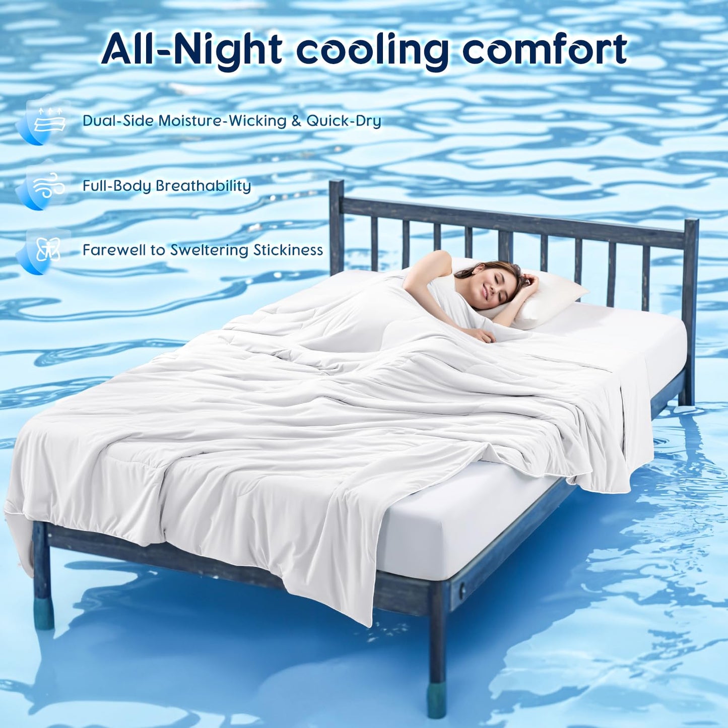 Cooling Blanket for Hot Sleepers & Night Sweats – Cooling Comforter, Breathable Lightweight Double-Sided Summer Bedding, Breathable Soft All Season (Lavender, Queen(90"x90"))