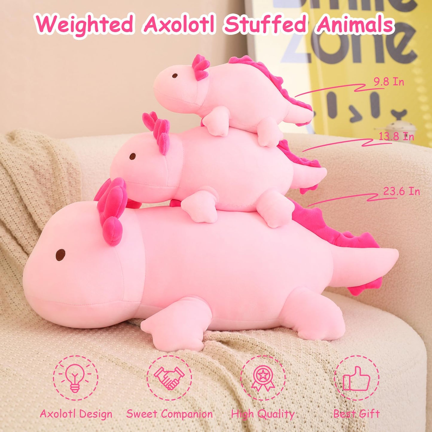 SQEQE Weighted Dinosaur Plush, Weighted Dinosaur Stuffed Animal, Dino Plushies Dino Pillow Toy Gift for Kids Adults 9.8 Inch, 0.8 Lbs