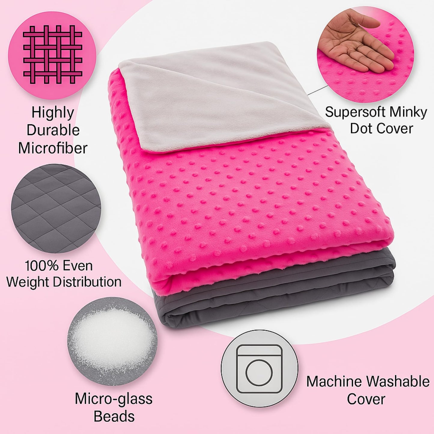 hazli Super-Soft Kids Weighted Blanket 5 Pounds - Weighted Blanket for Kids - Easy to Clean, Washable Minky Cover - 36x48 Inches 5lbs Child - Small Heavy Blanket for Girls and Boys
