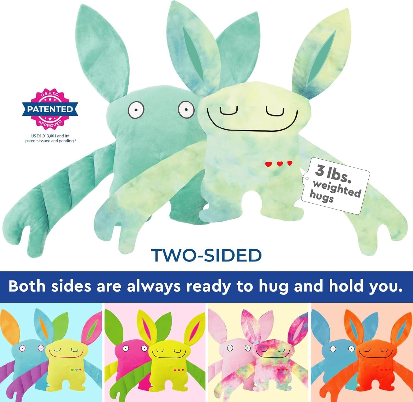 Bumpas Weighted Plush Toy - Calming Stuffed Animal, Realistic Hug, Machine Washable - Ages 3+