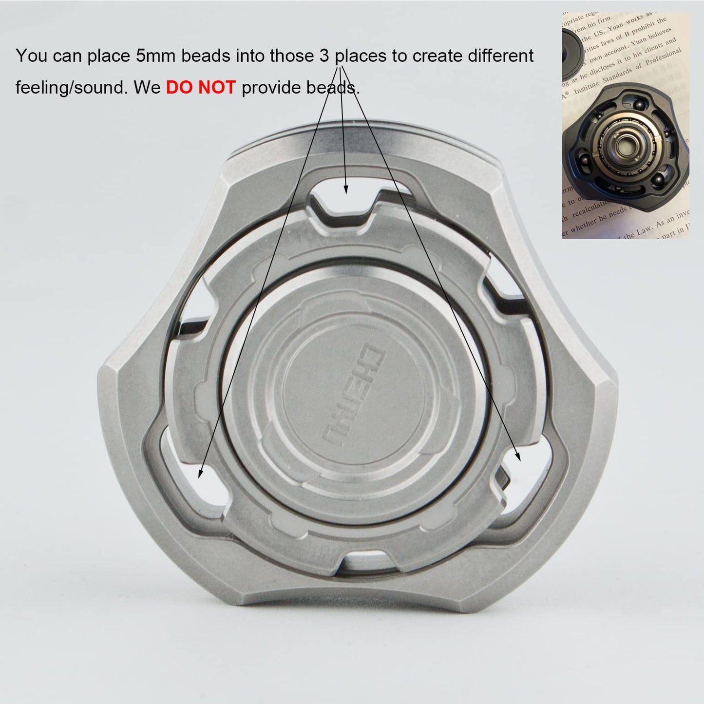 DjuiinoStar High-end Fidget Spinner, Unique Dual Bearings Design, Precisely CNC Machined (Zirconium), Premium EDC Toy DFS-03