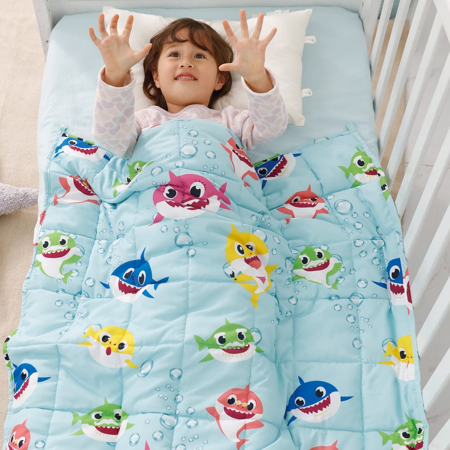 Kivik Weighted Blanket 3lbs, Blue Dinosaur Weighted Blankets, Cute Small Weighted Blankets 3 Pounds, Washable Soft Heavy Blanket Throw for All-Season, 36x48 Inches Blue