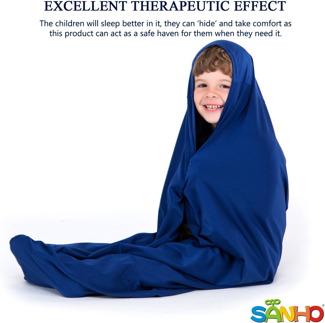 SANHO Dynamic Movement Sensory Sock, Body Sock, Toys for Autistic and Sensory Processing Disorders, Updated Version, Good for height:35"- 59" Deep Blue
