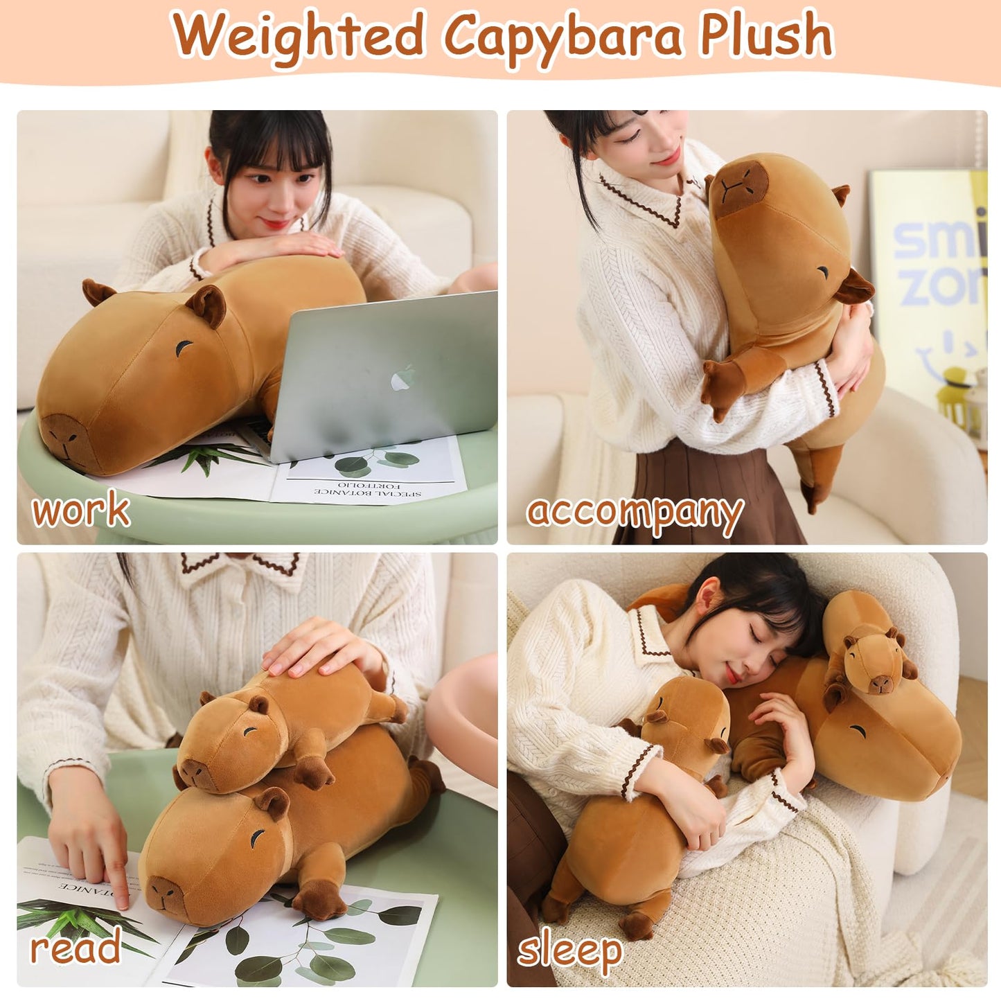 SQEQE Weighted Dinosaur Plush, Weighted Dinosaur Stuffed Animal, Dino Plushies Dino Pillow Toy Gift for Kids Adults 9.8 Inch, 0.8 Lbs