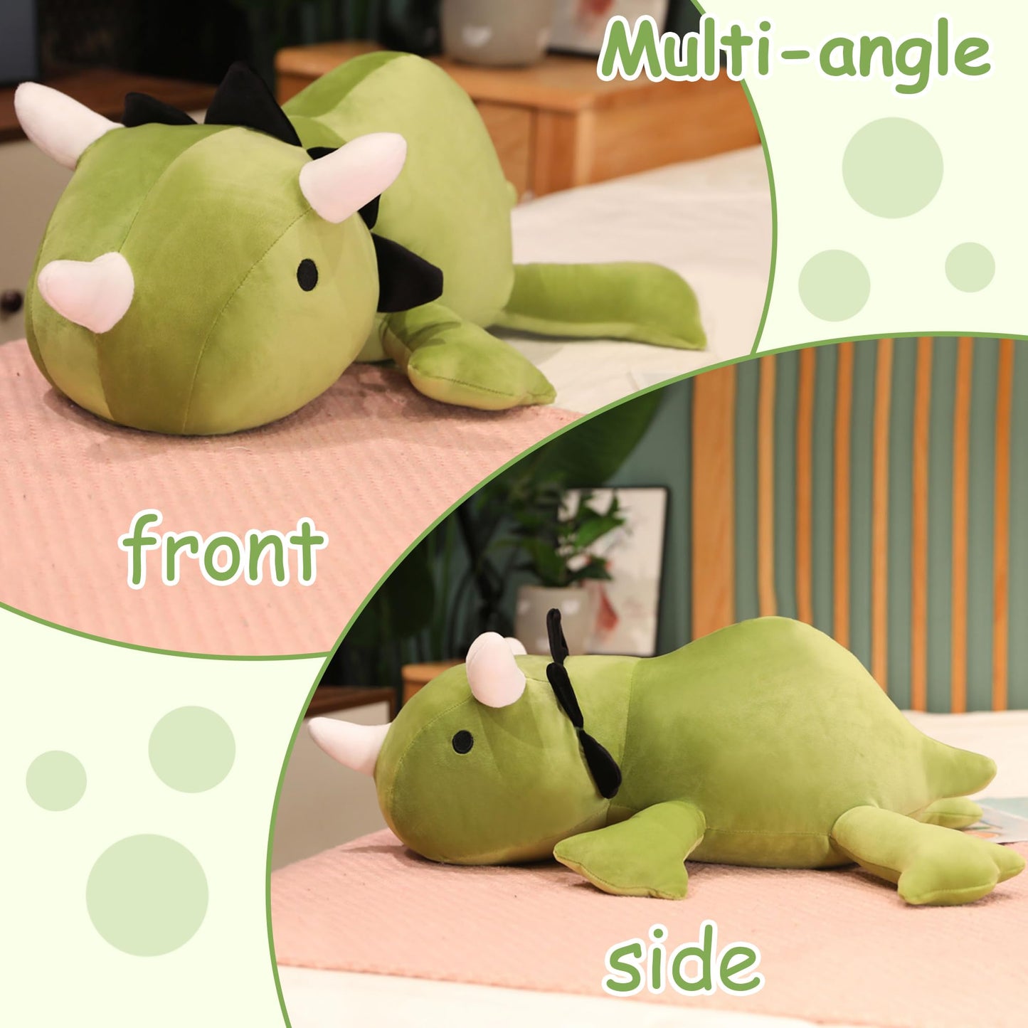 SQEQE Weighted Dinosaur Plush, Weighted Dinosaur Stuffed Animal, Dino Plushies Dino Pillow Toy Gift for Kids Adults 9.8 Inch, 0.8 Lbs